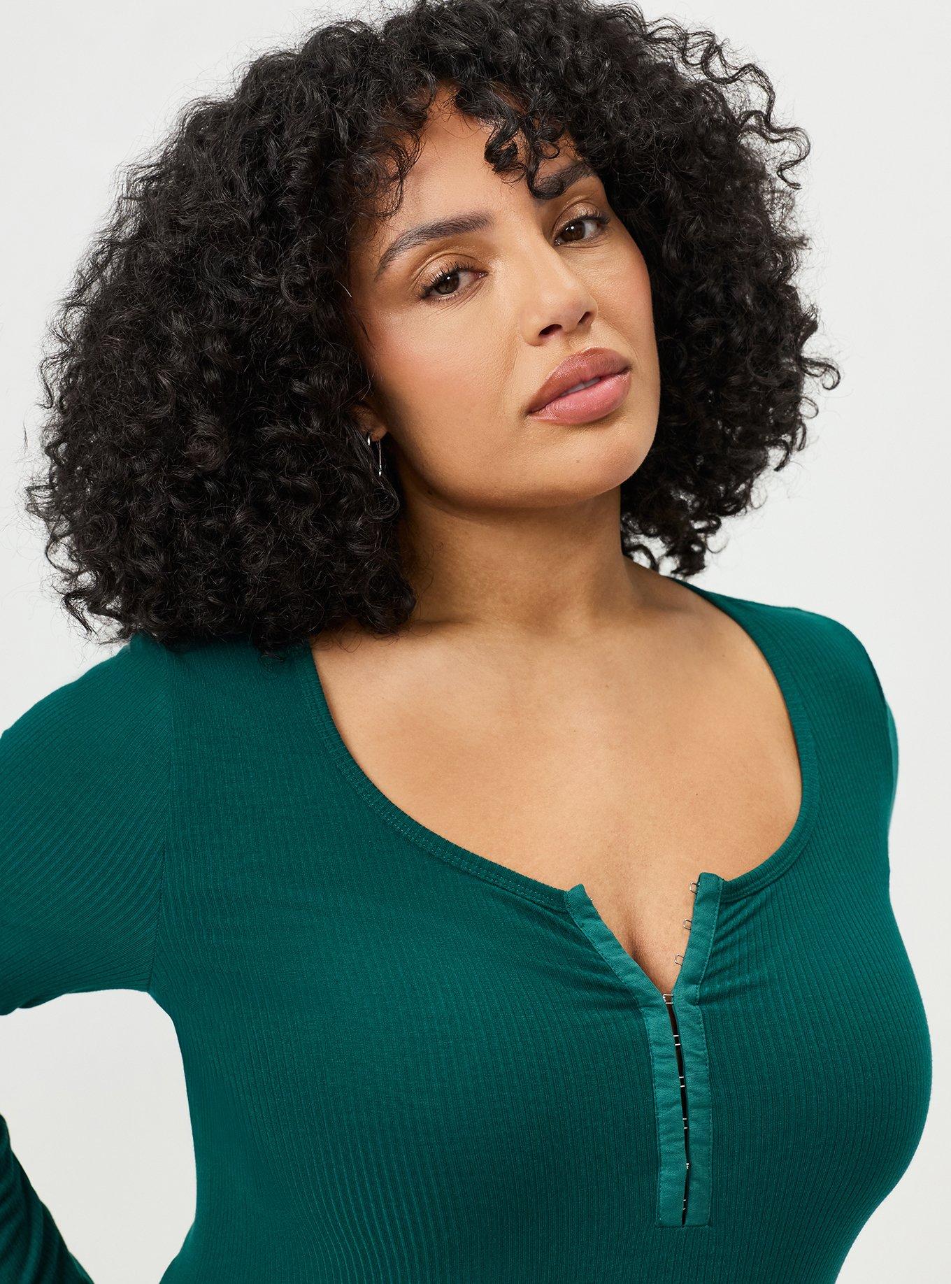 Supersoft Rib Hook And Eye Long Sleeve Top, BOTANICAL GARDEN, alternate
