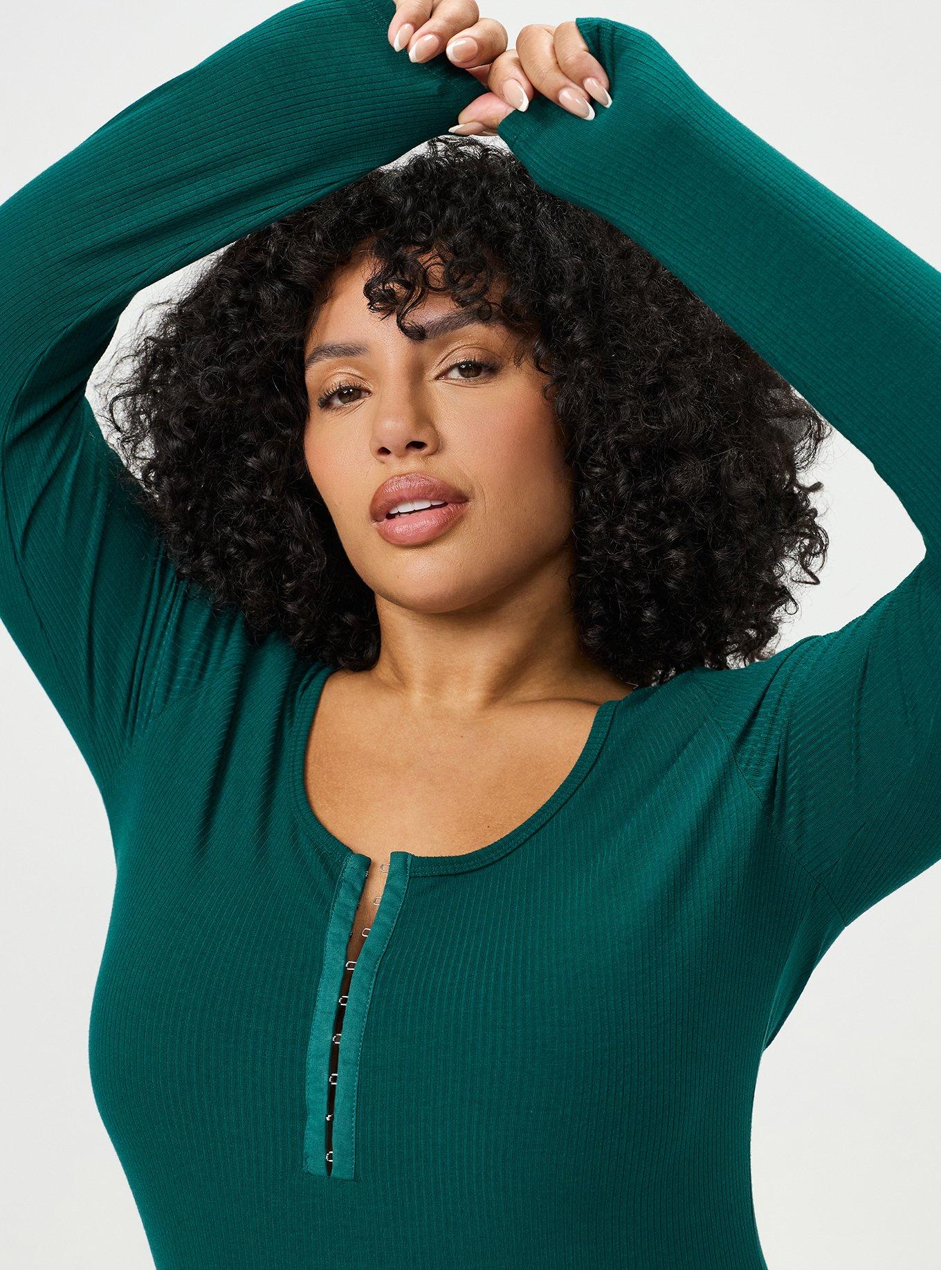Supersoft Rib Hook And Eye Long Sleeve Top, BOTANICAL GARDEN, alternate