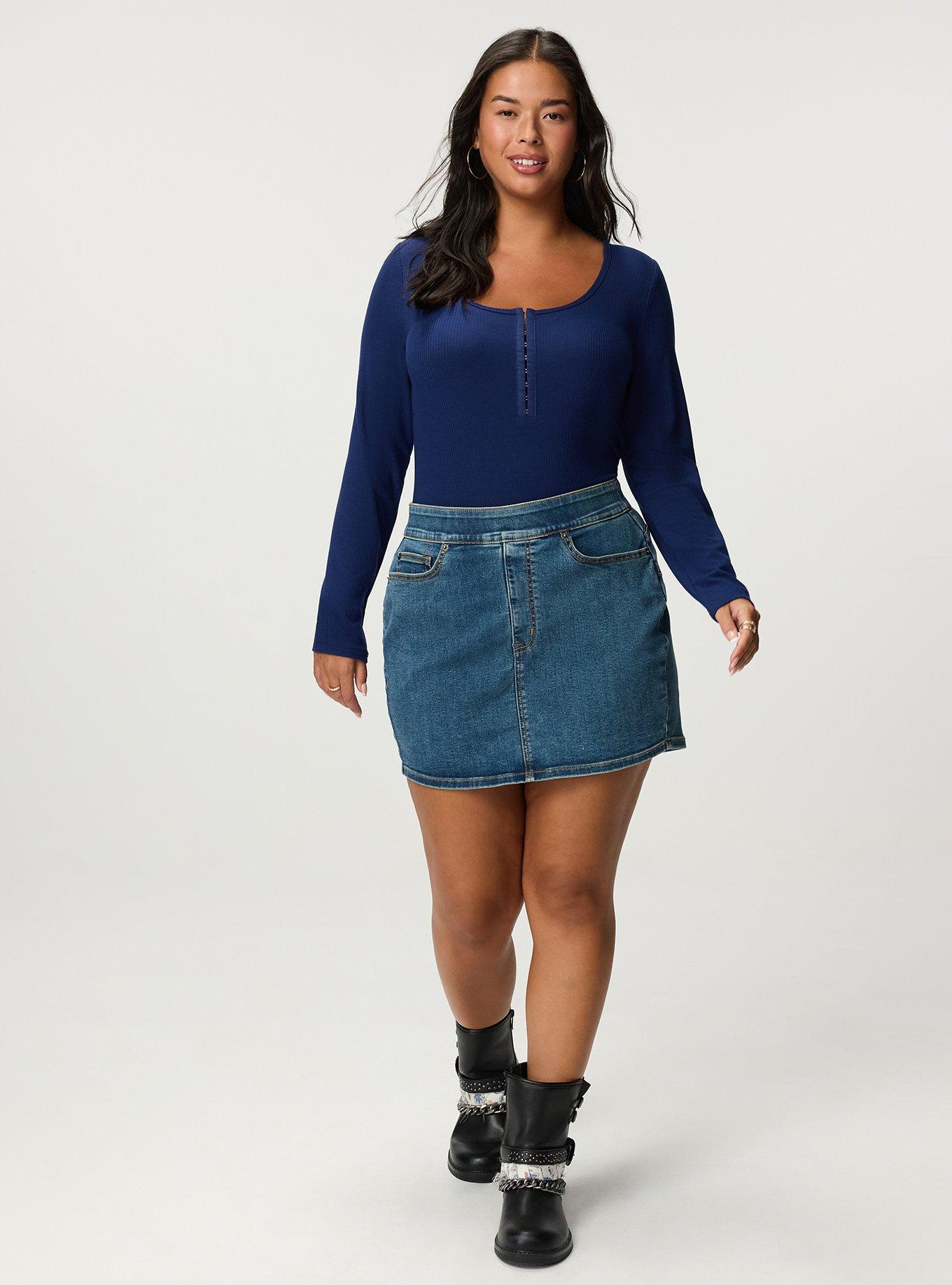 Supersoft Rib Hook And Eye Long Sleeve Top, MEDIEVAL BLUE, alternate
