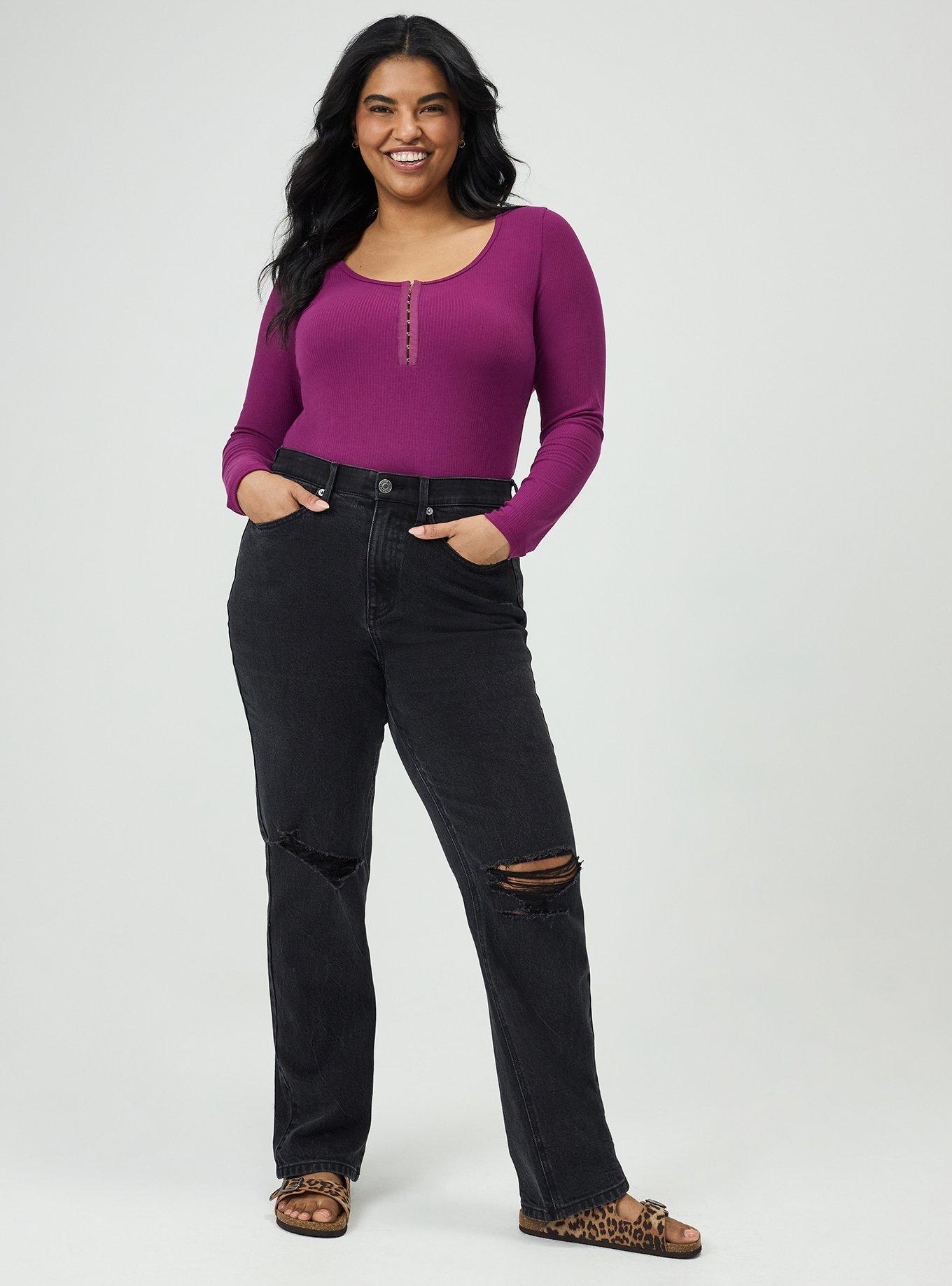 Super Soft Ribbed Hook & Eye Top, PLUM CASPIA, alternate