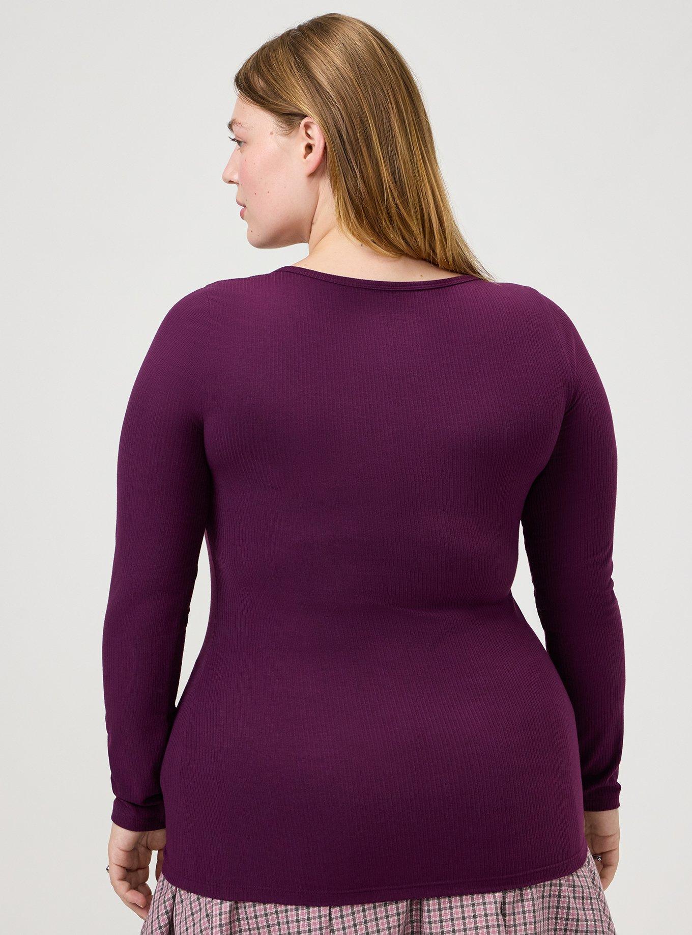 Supersoft Rib Hook And Eye Long Sleeve Top, WINTER BLOOM, alternate