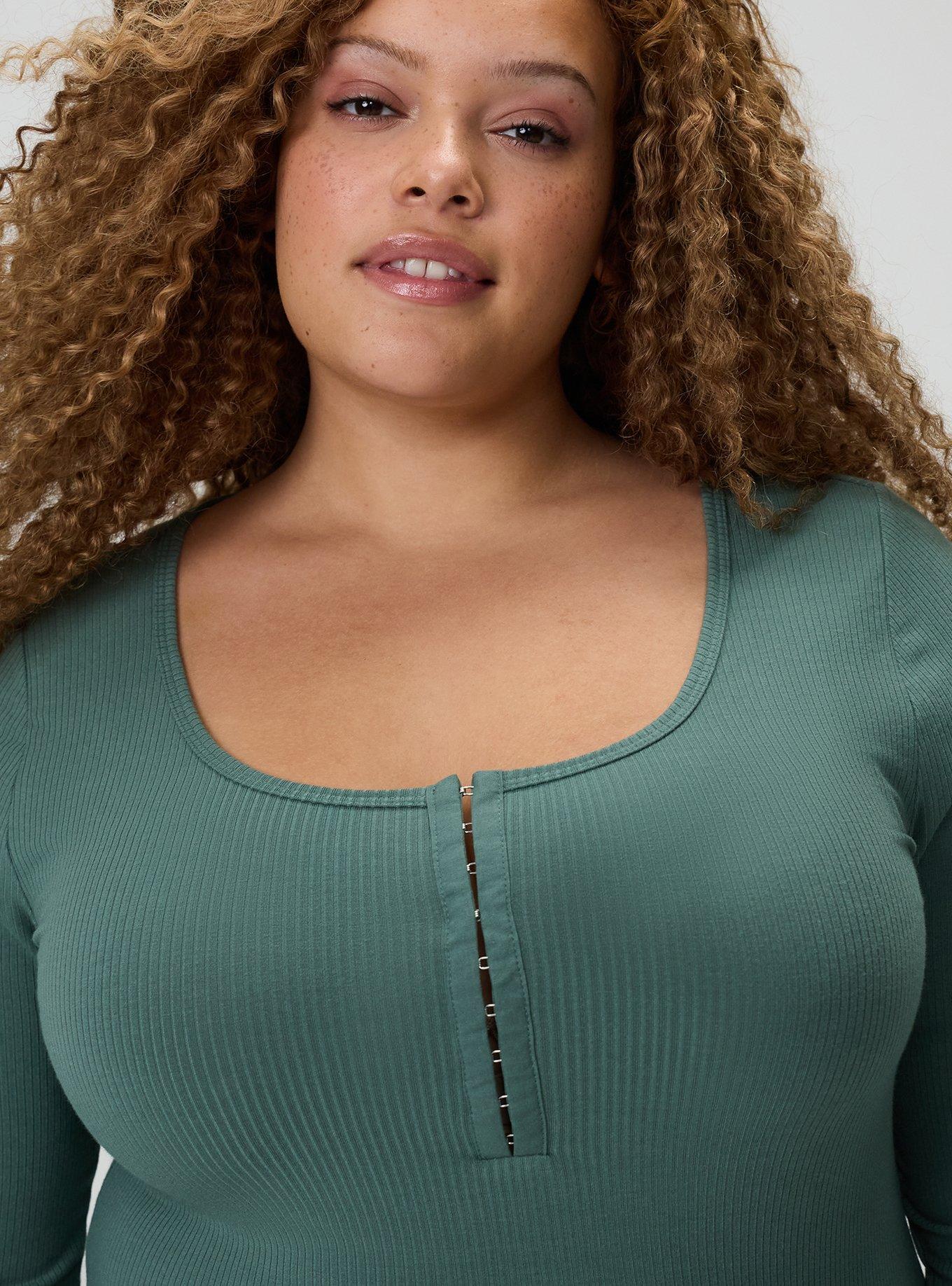 Super Soft Ribbed Hook & Eye Top, DARK FOREST, alternate