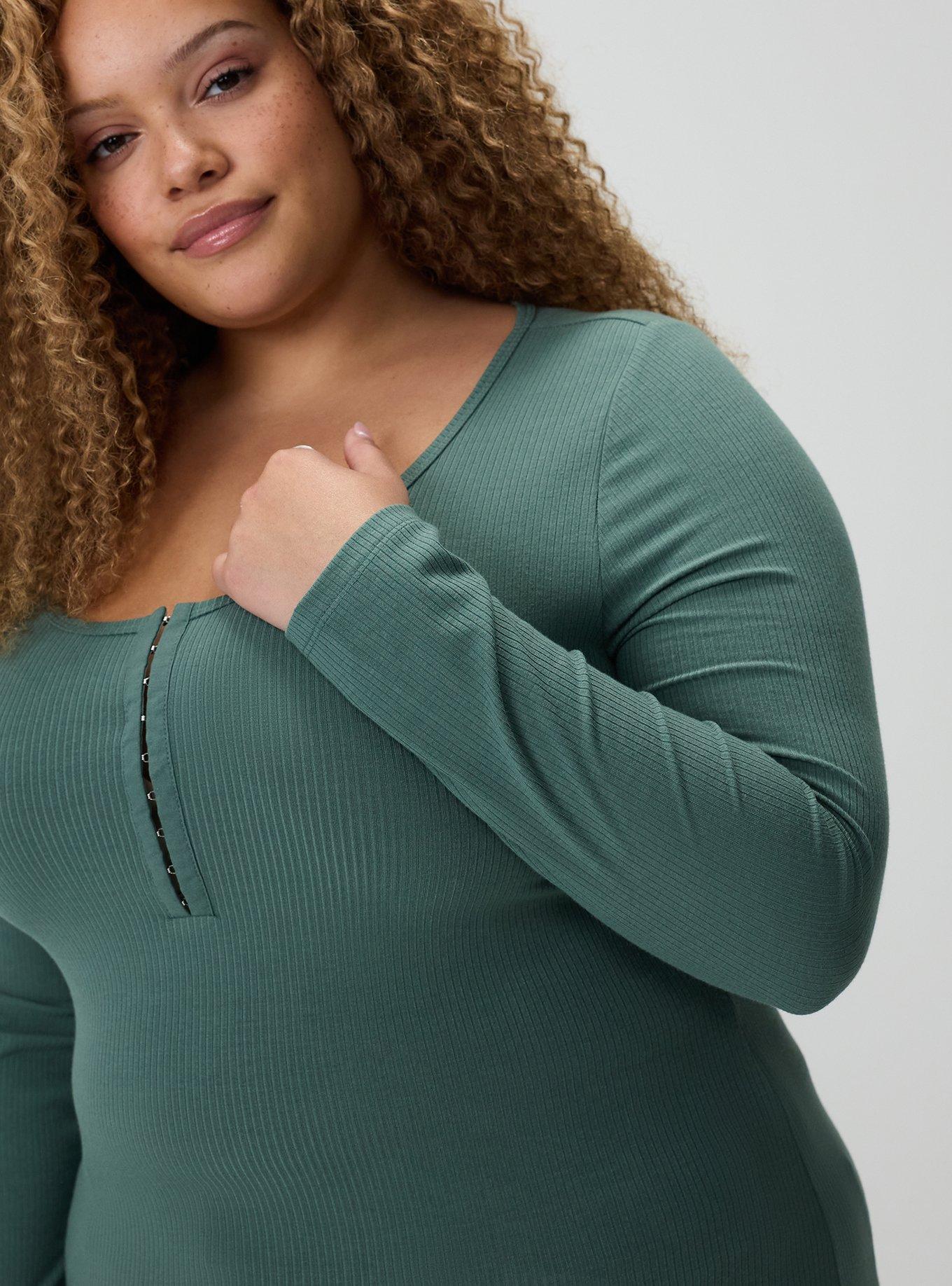 Super Soft Ribbed Hook & Eye Top, DARK FOREST, alternate