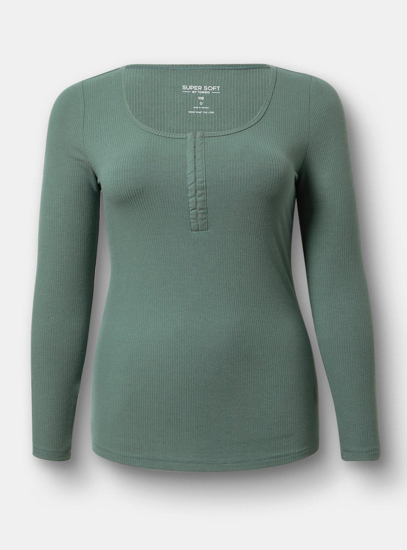 Super Soft Ribbed Hook & Eye Top, DARK FOREST, hi-res