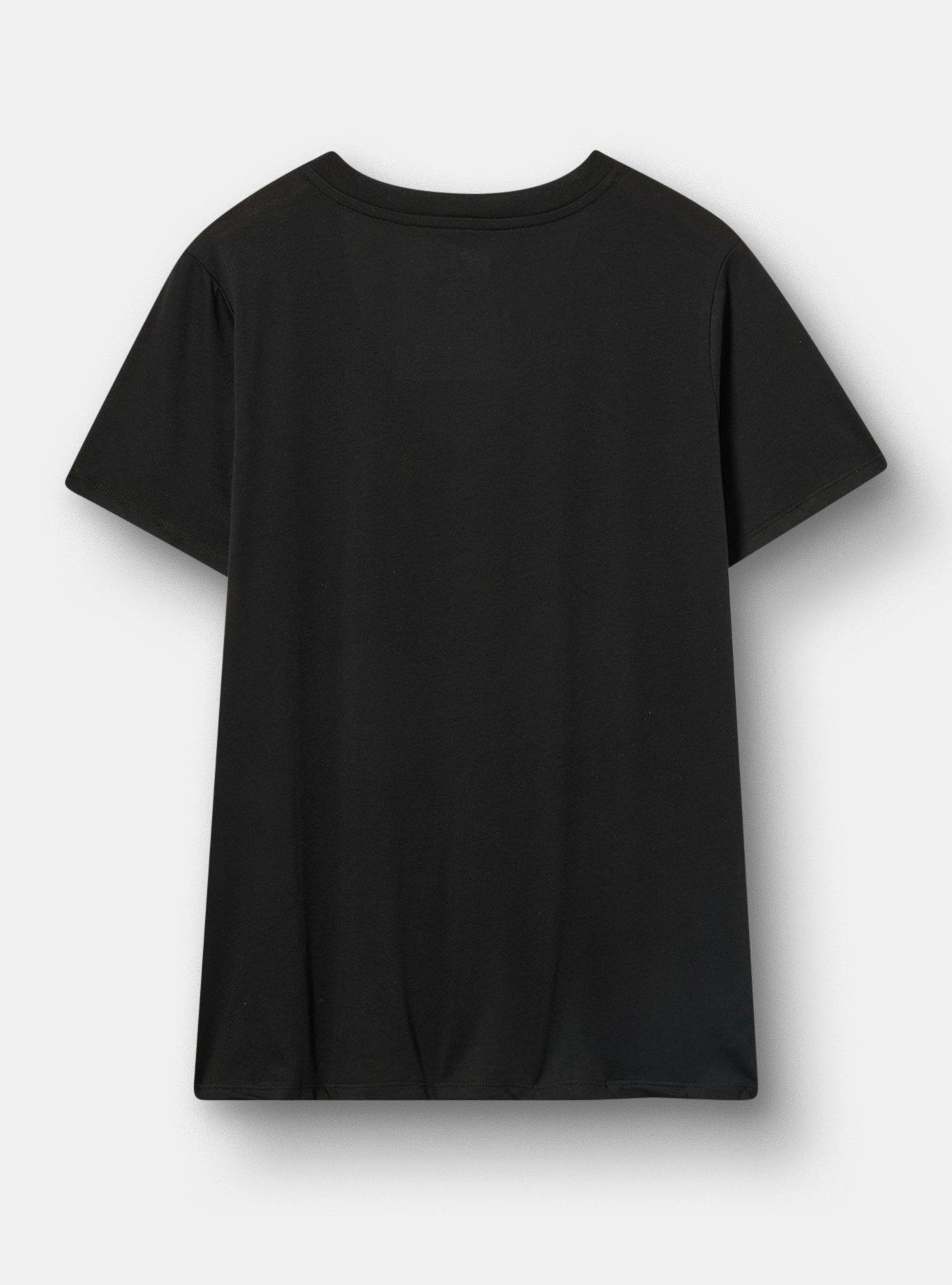 AC/DC Classic Cotton V-Neck Tee, ACDC RHINESTONES DEEP BLACK, alternate