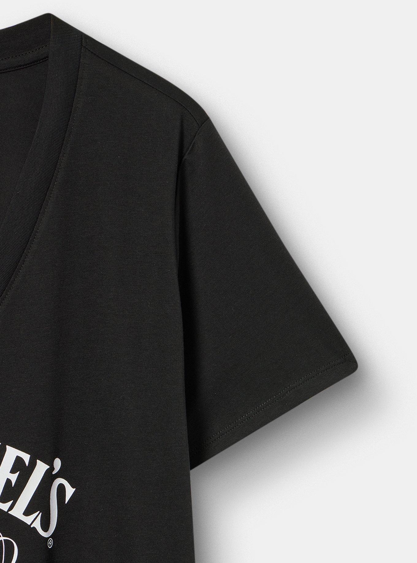 Plus Size Jack Daniels Classic Fit Cotton V-Neck Tee, JACK DANIELS WHISKEY DEEP BLACK, alternate