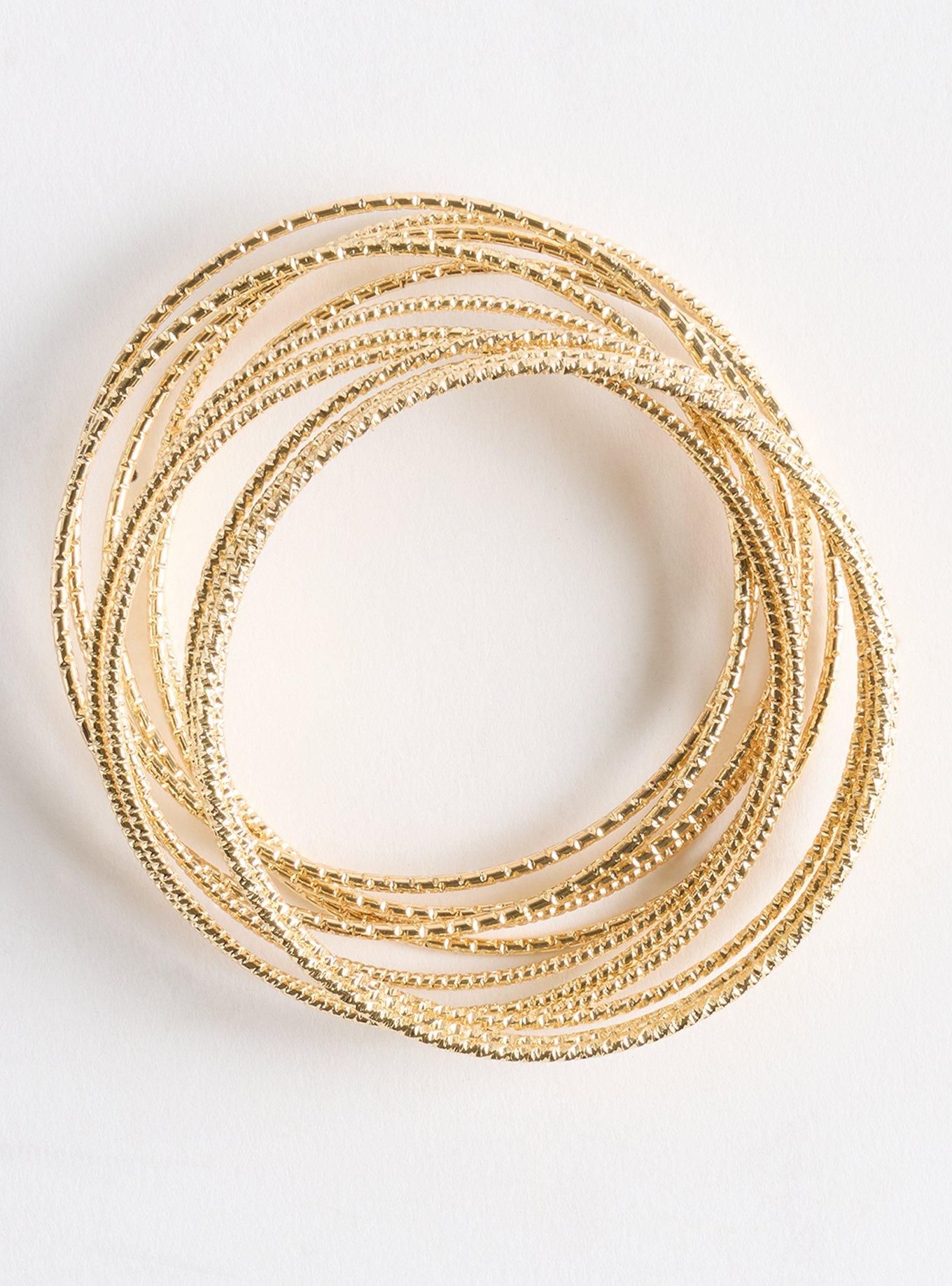 Textured Bangle Set, GOLD, hi-res