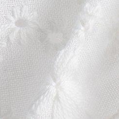 Embroidered Scarf Bow Scrunchie, WHITE, swatch