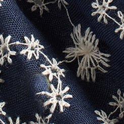 Embroidered Scarf Bow Scrunchie, BLUE, swatch