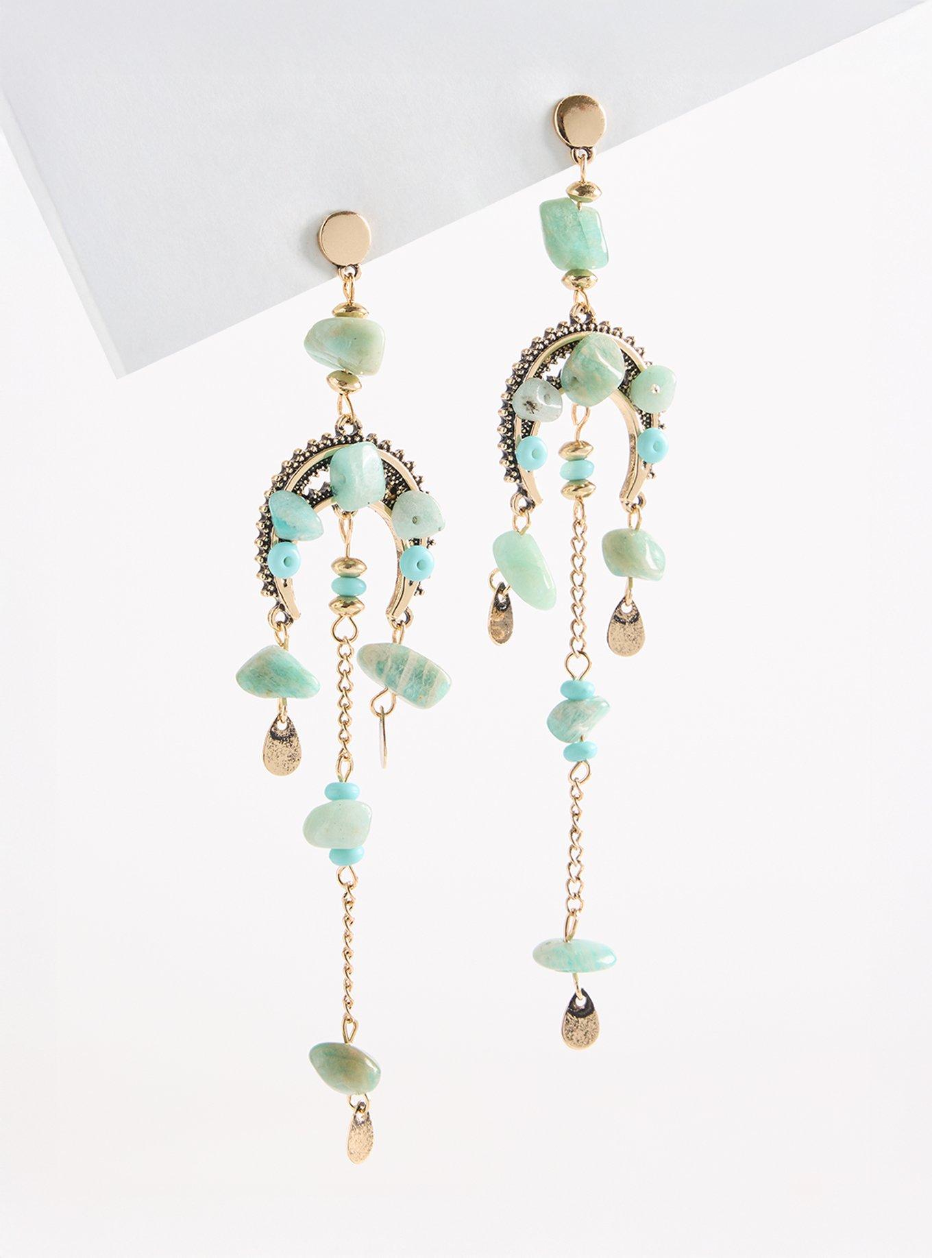 Stone Statement Earring, TURQUOISE, hi-res