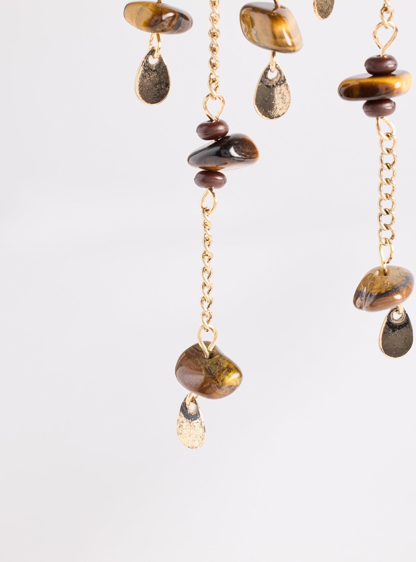 Stone Statement Earring, BROWN, alternate