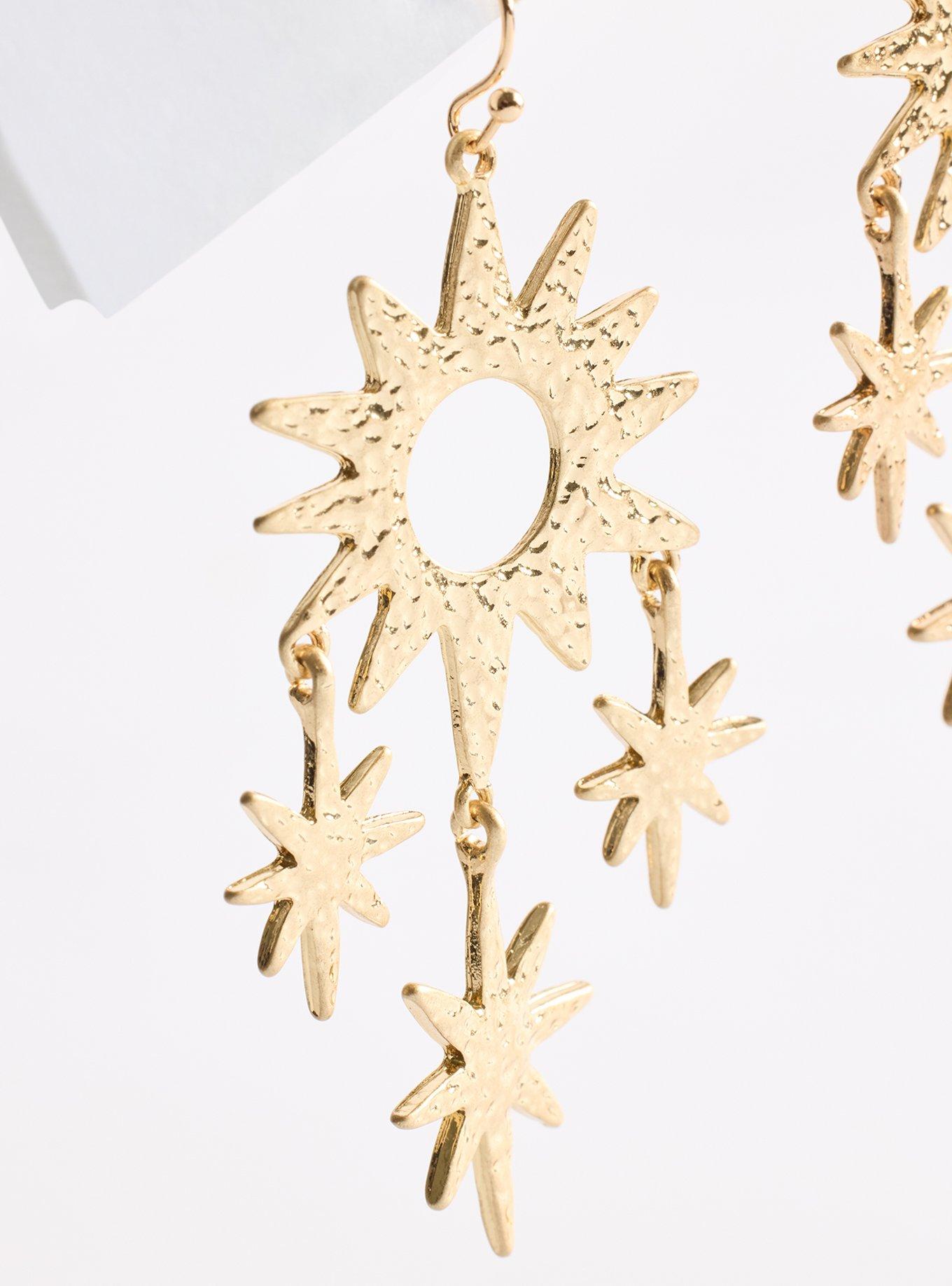 Hammered Celestial Statement Earring, , alternate