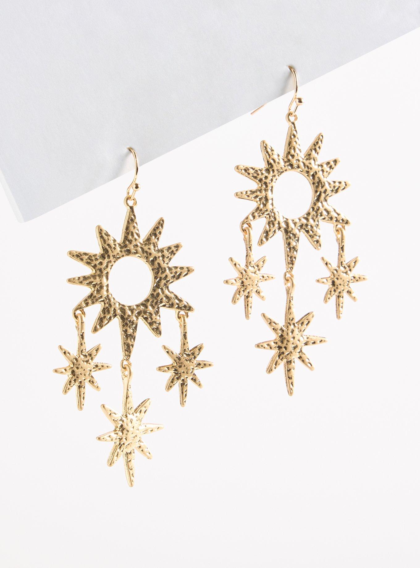 Hammered Celestial Statement Earring, , hi-res