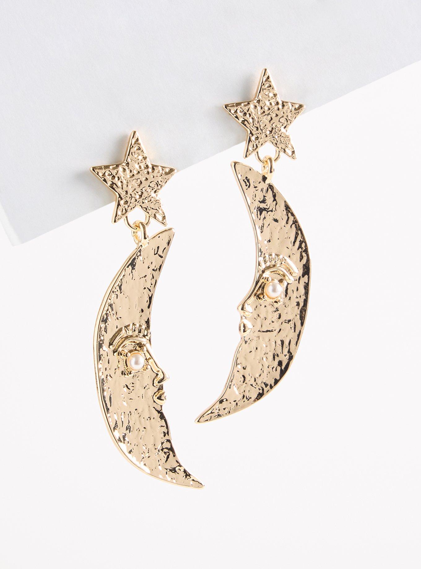 Hammered Crescent Statement Earring, , hi-res