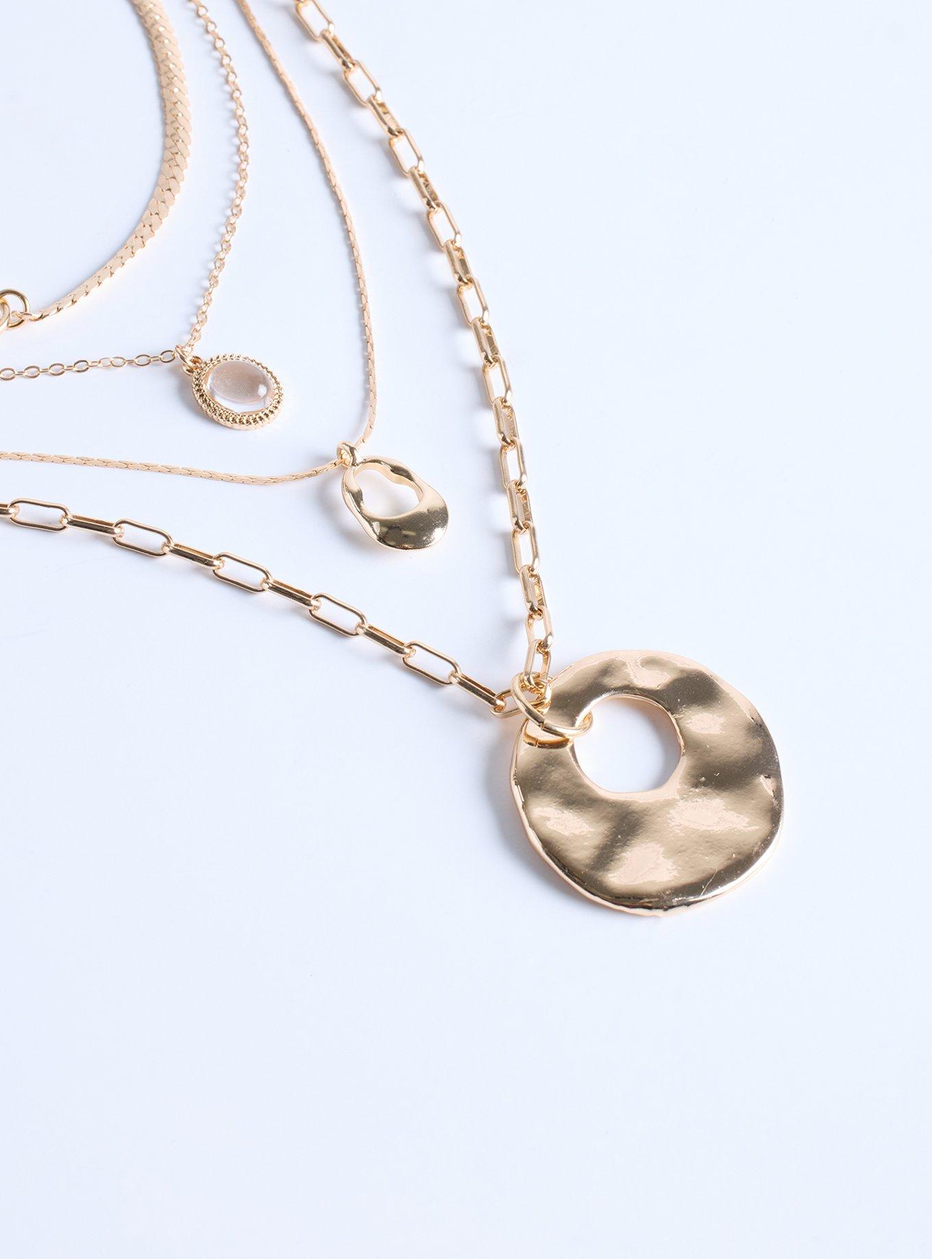 Organic Pendant Layered Necklace, , alternate