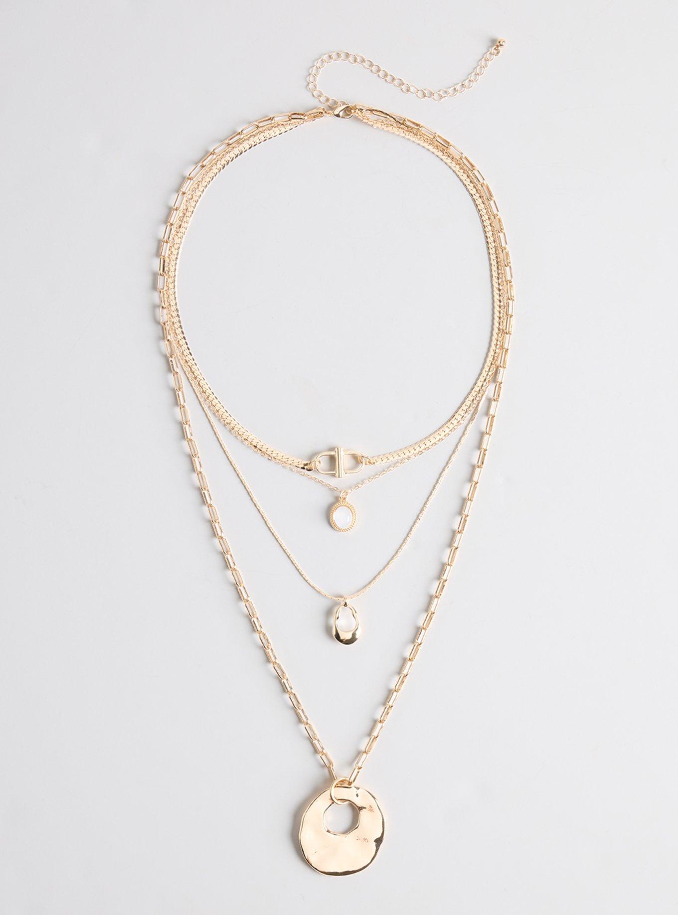 Organic Pendant Layered Necklace, , hi-res