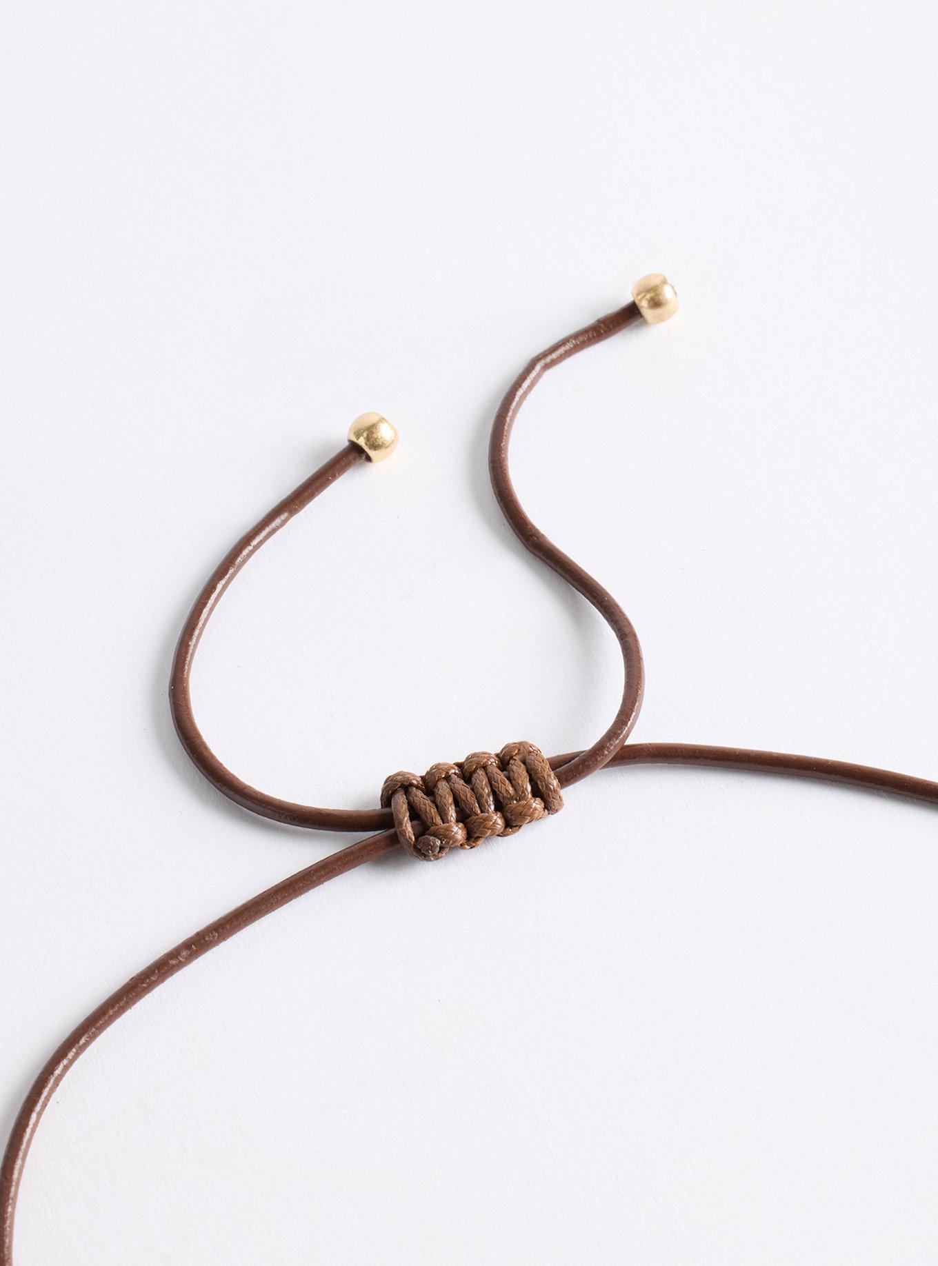 Hammered Star Cord Necklace, , alternate