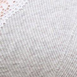 Unlined Heather Cotton Rib Plunge Bralette, LIGHTEST HEATHER GREY, swatch