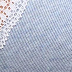 Unlined Heather Cotton Rib Plunge Bralette, DUSTY BLUE HEATHER, swatch