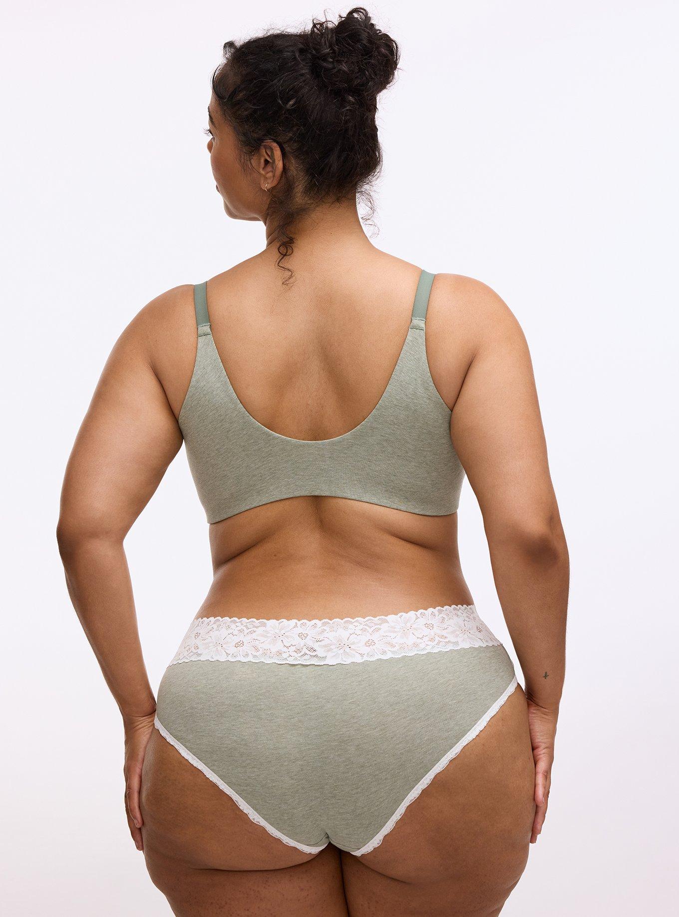 Perfect Coverage Cotton Push-Up Front-Close Bra, AGAVE GREEN HEATHER, alternate