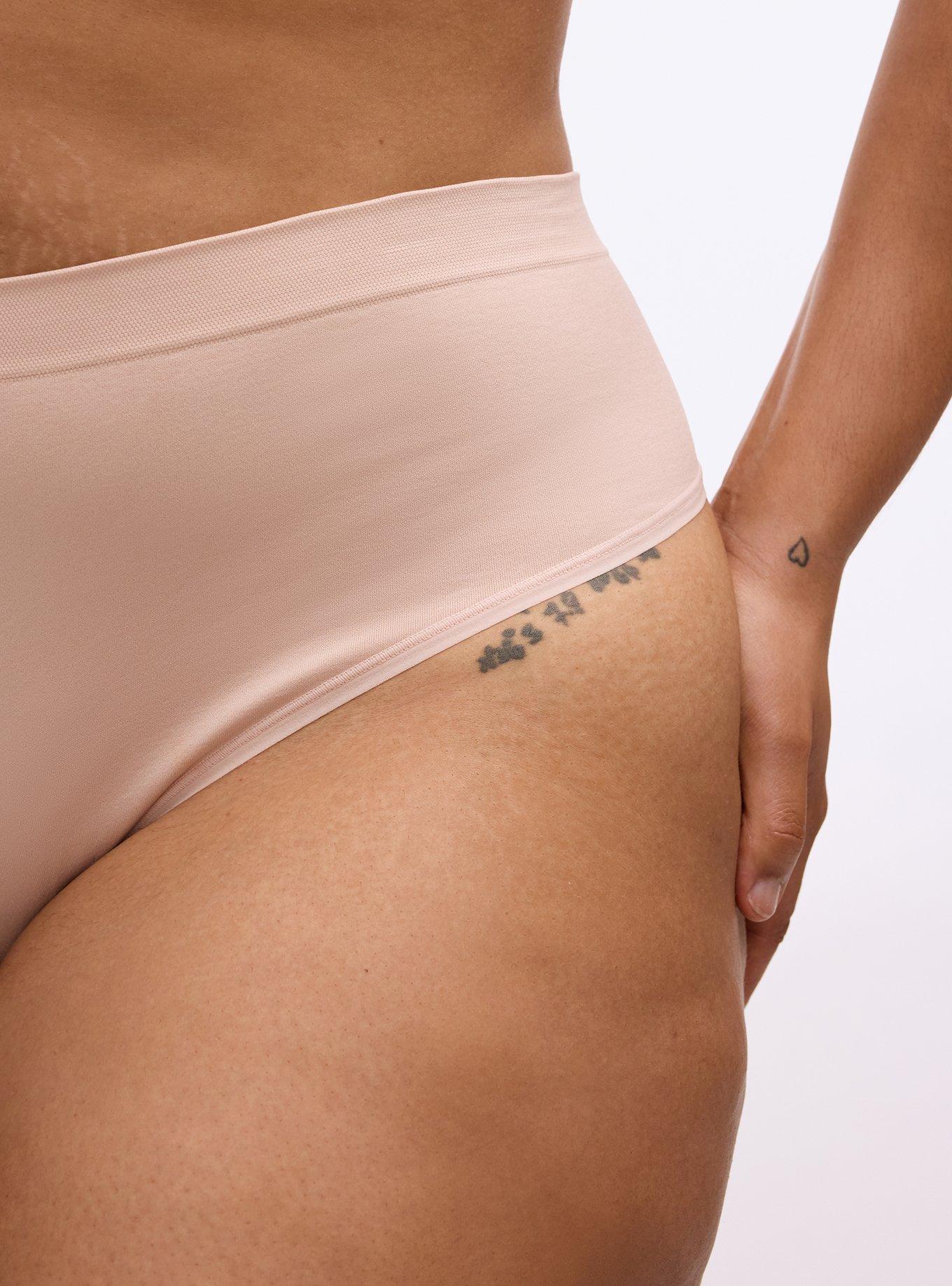 Plus Size Seamless Smooth Mid-Rise Thong Panty, ROSE DUST, alternate