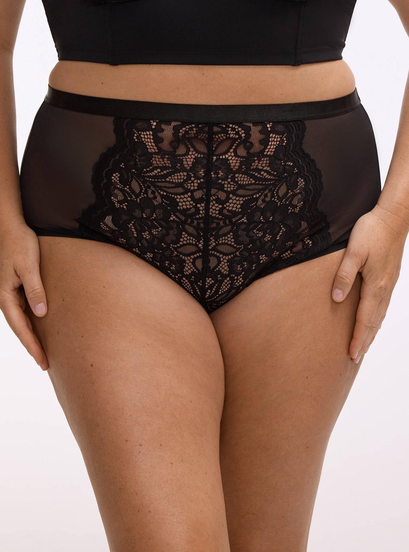Carrie Lace High-Rise Cheeky Panty, RICH BLACK, alternate