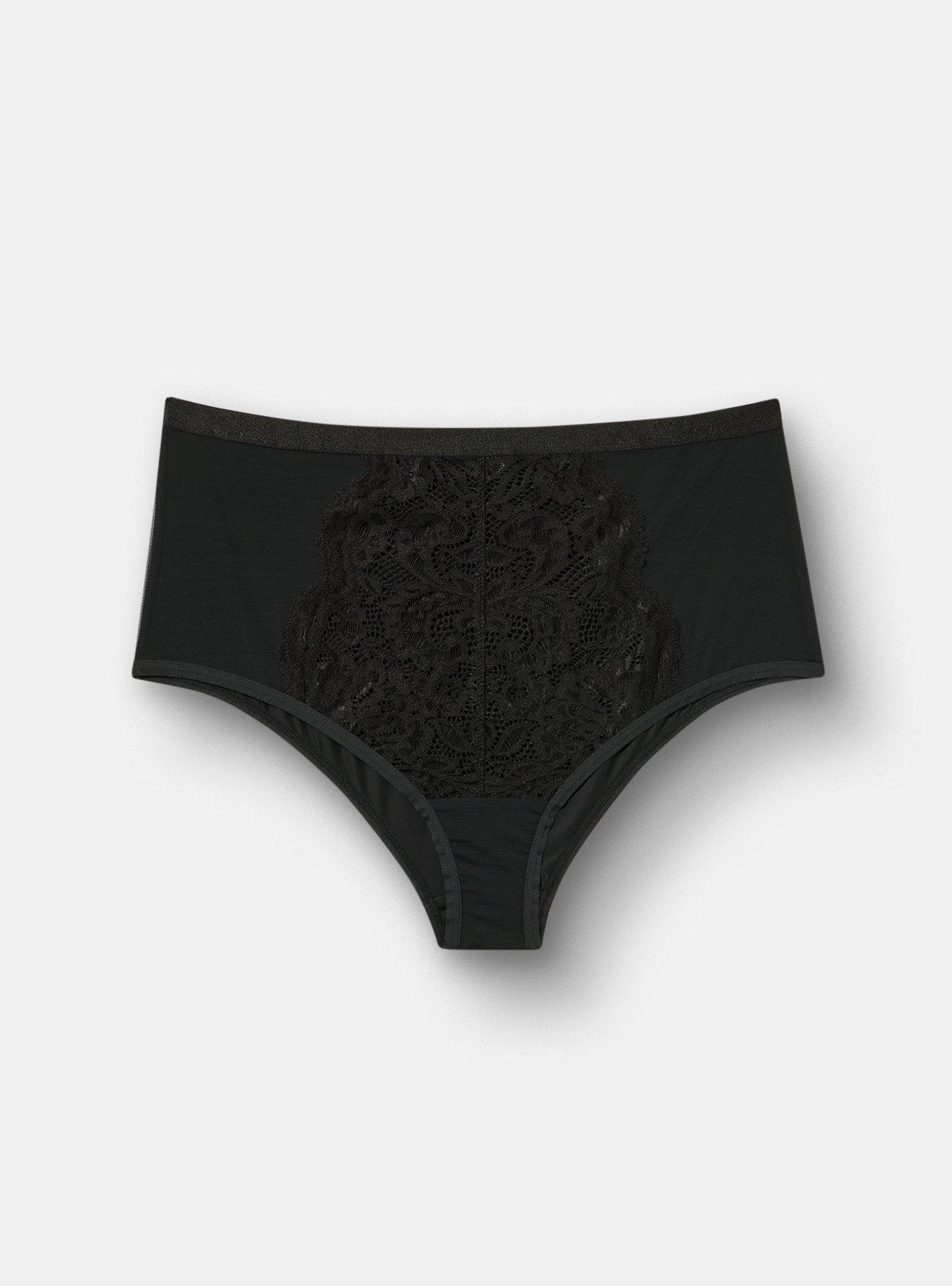 Carrie Lace High-Rise Cheeky Panty, RICH BLACK, flat