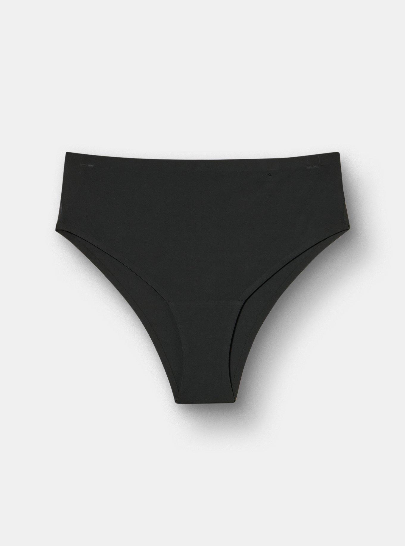 Plus Size Cloud Mid-Rise Cheeky Panty, RICH BLACK, flat