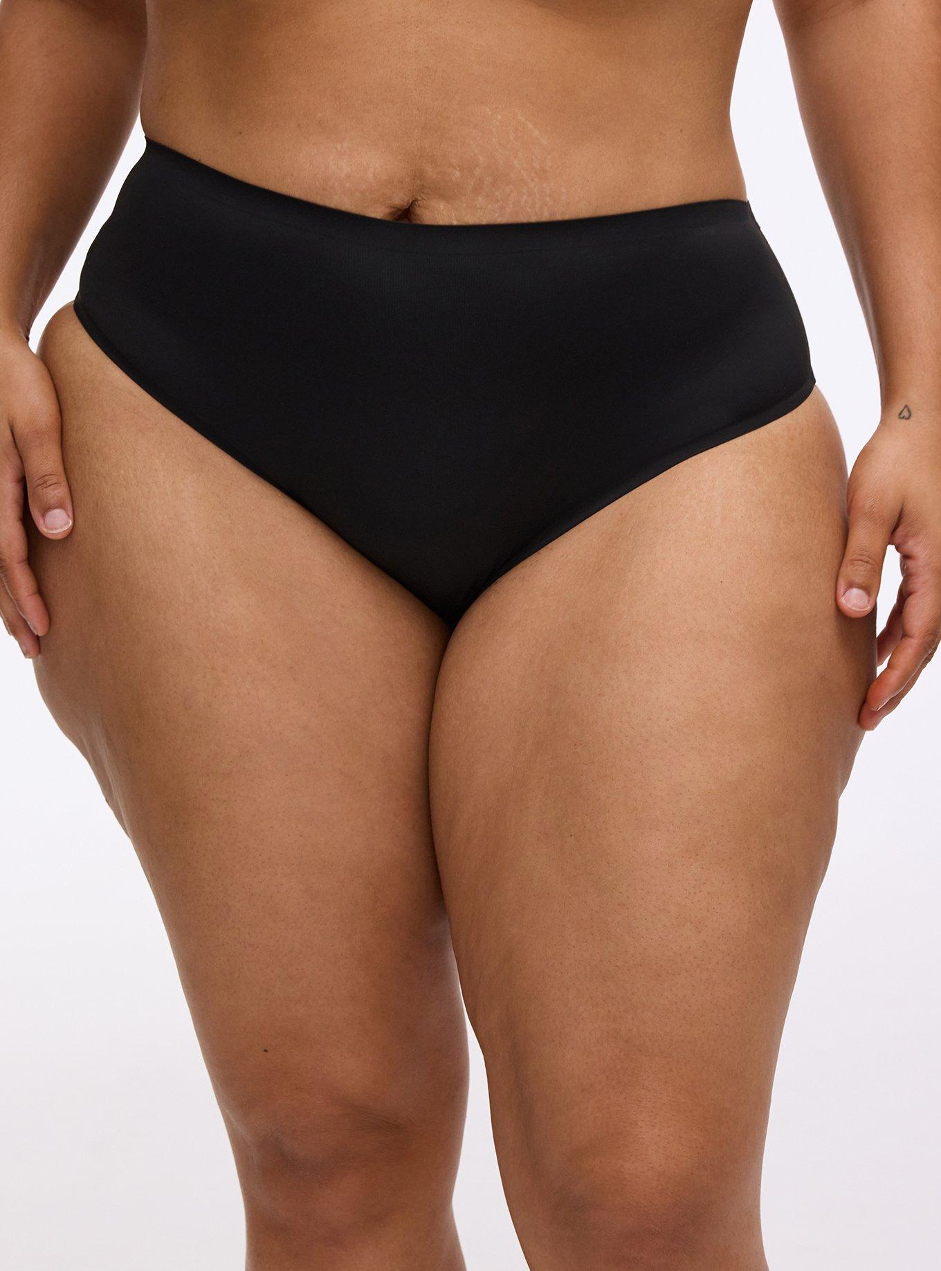 Plus Size Cloud Mid-Rise Cheeky Panty, RICH BLACK, hi-res