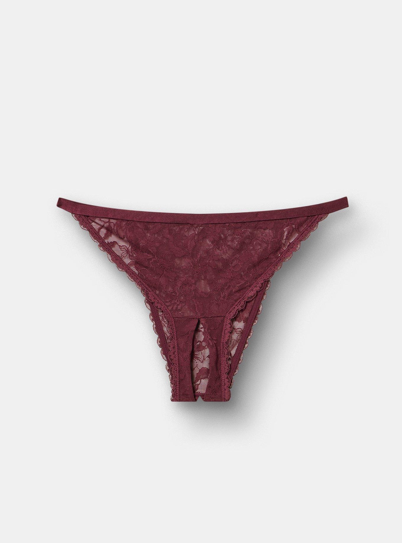 Aria Lace Split Gusset Tanga Panty, FIG, hi-res