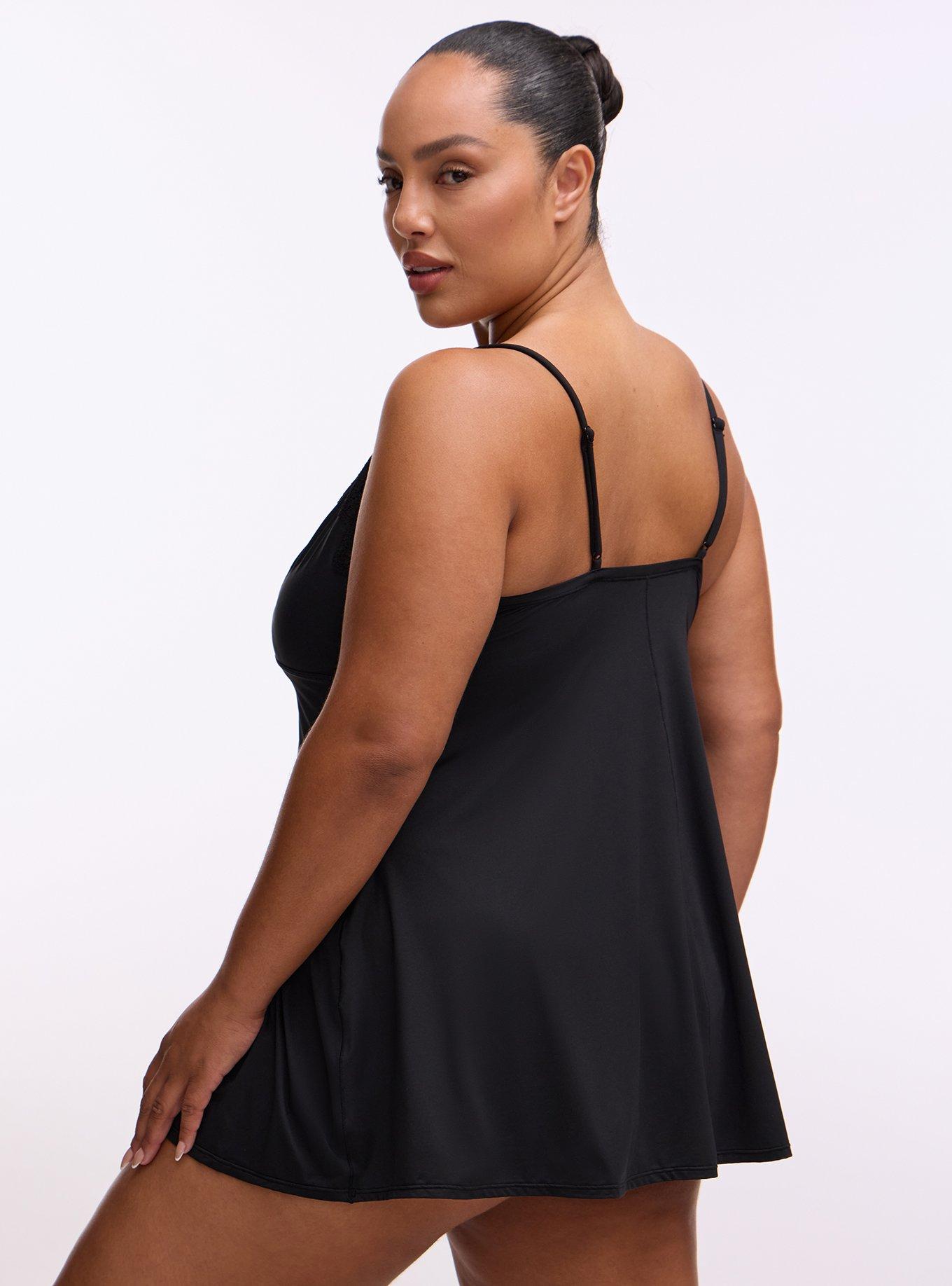 Butter & Lace Triangle Slip Dress, RICH BLACK, alternate