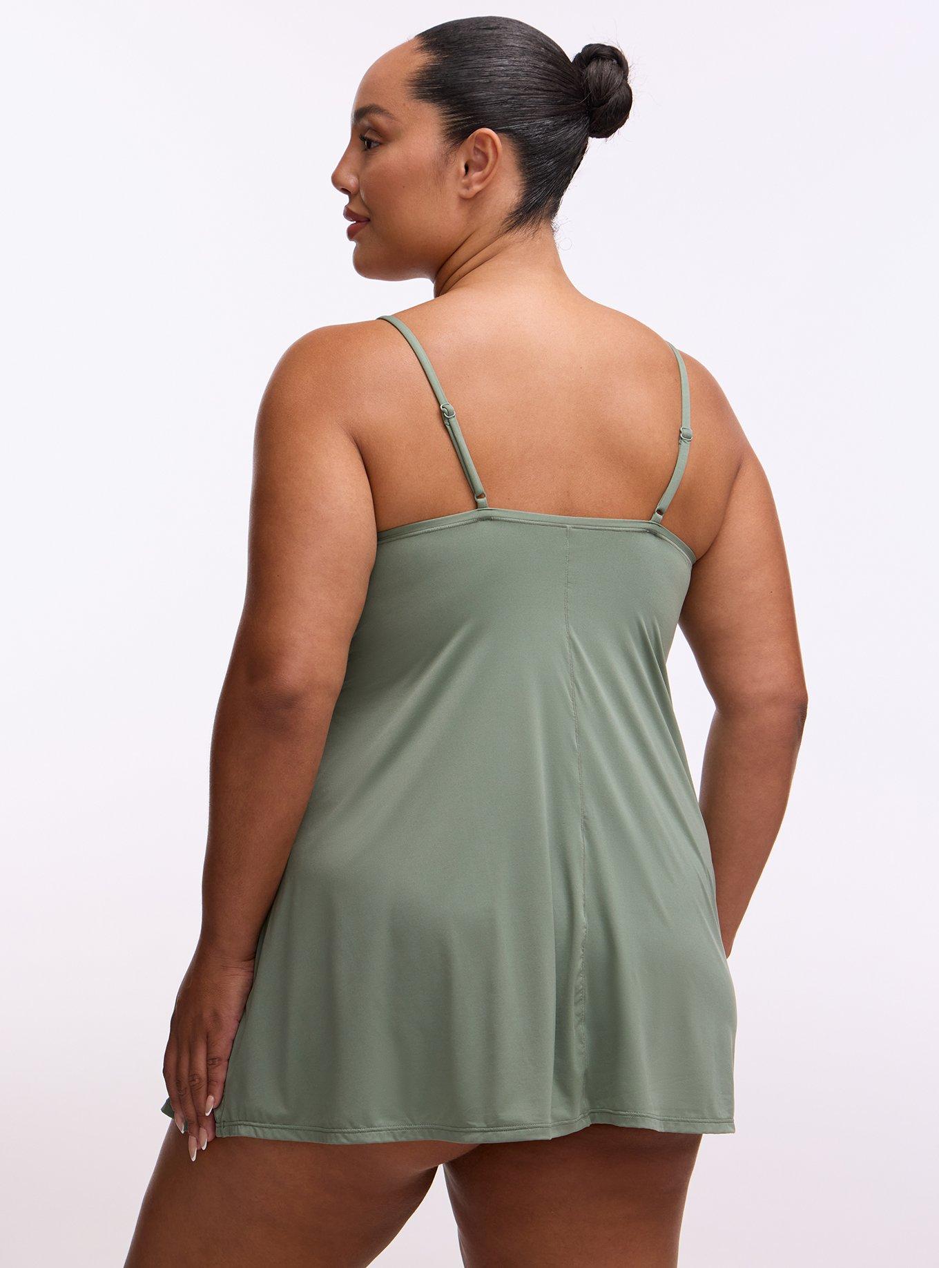 Butter & Lace Triangle Slip Dress, AGAVE GREEN, alternate