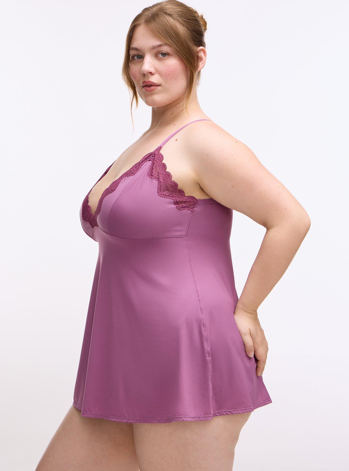 Butter & Lace Triangle Slip Dress, ARGYLE PURPLE, alternate