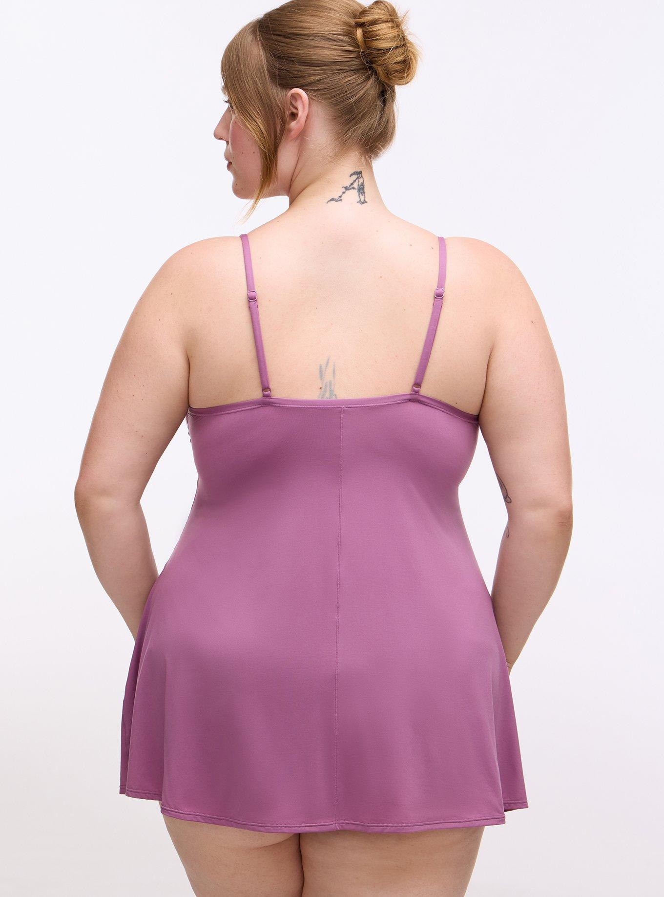 Butter & Lace Triangle Slip Dress, ARGYLE PURPLE, alternate