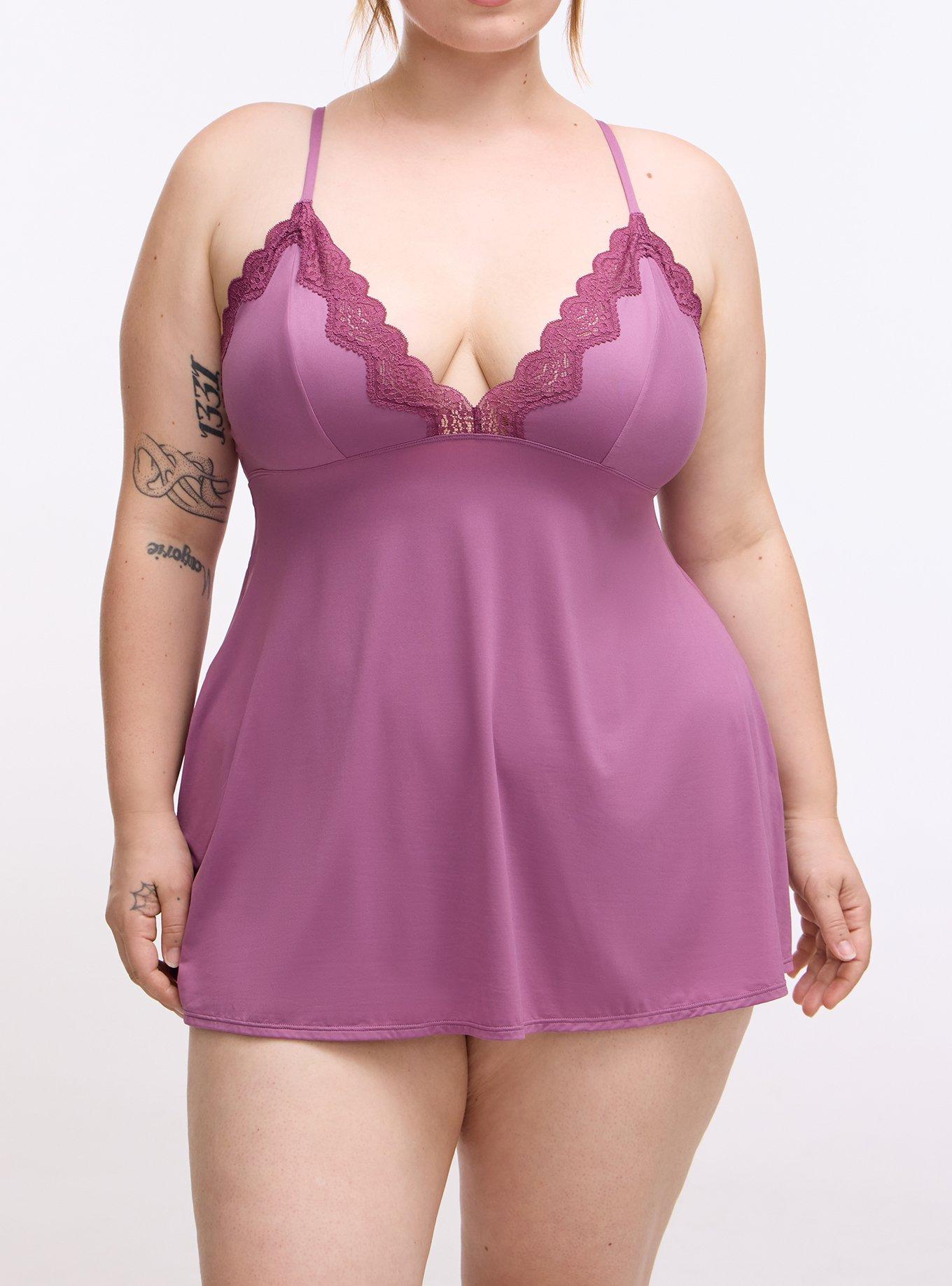 Butter & Lace Triangle Slip Dress, ARGYLE PURPLE, alternate