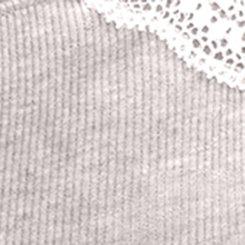 Cotton Rib Mid-Rise Lace Trim Hipster Panty, LIGHTEST HEATHER GREY, swatch