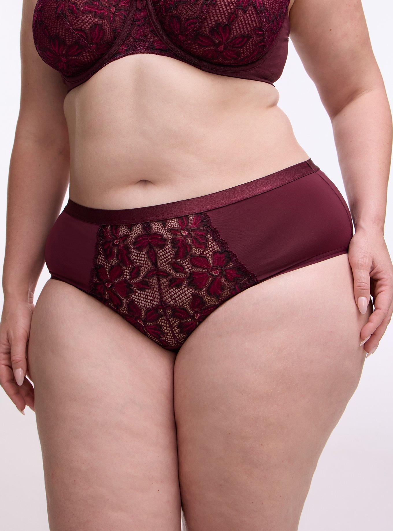 Plus Size Ava Lace Mid-Rise Hipster Panty, FIG, alternate