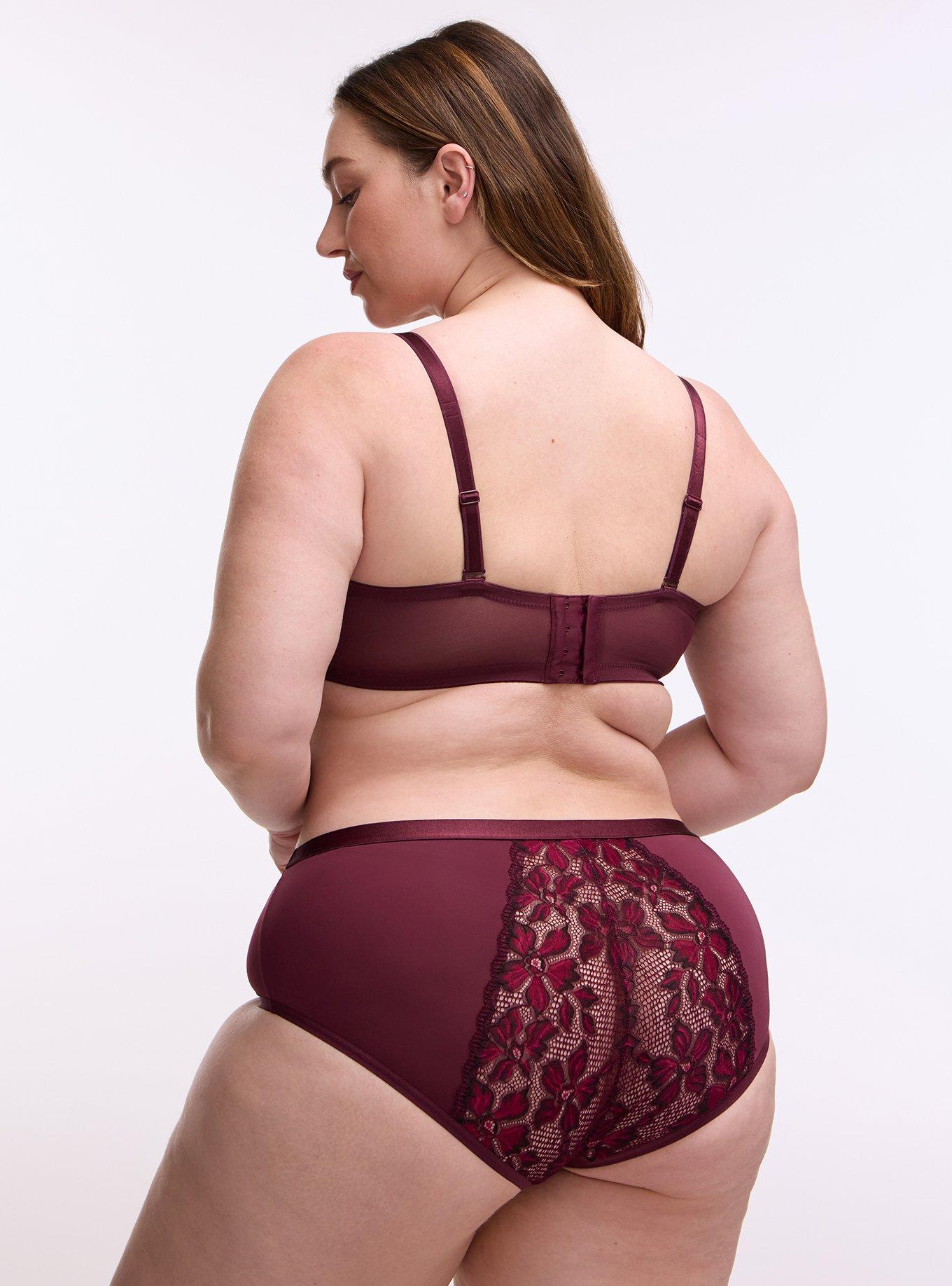 Plus Size Ava Lace Mid-Rise Hipster Panty, FIG, alternate