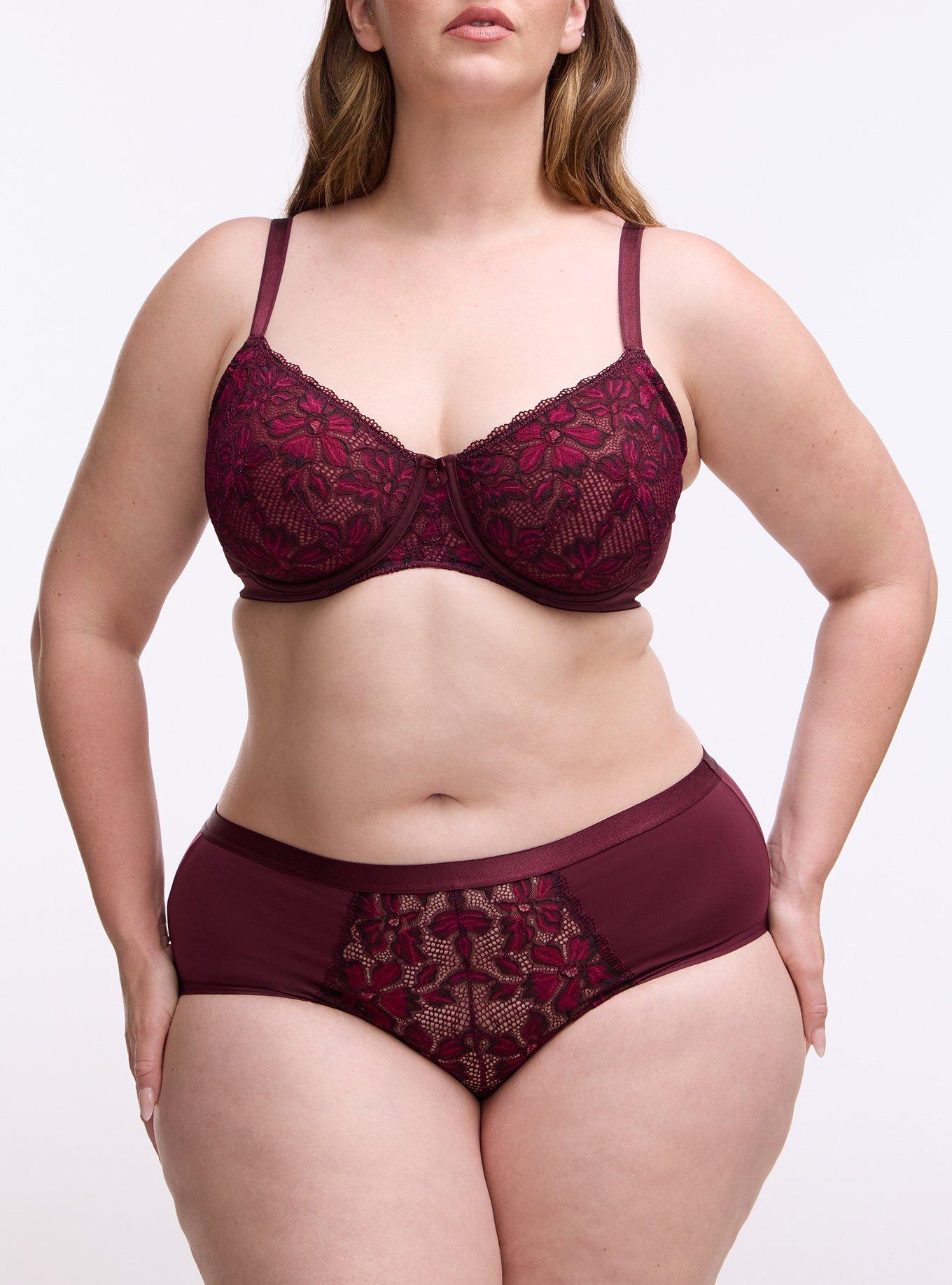 Plus Size Ava Lace Mid-Rise Hipster Panty, FIG, alternate