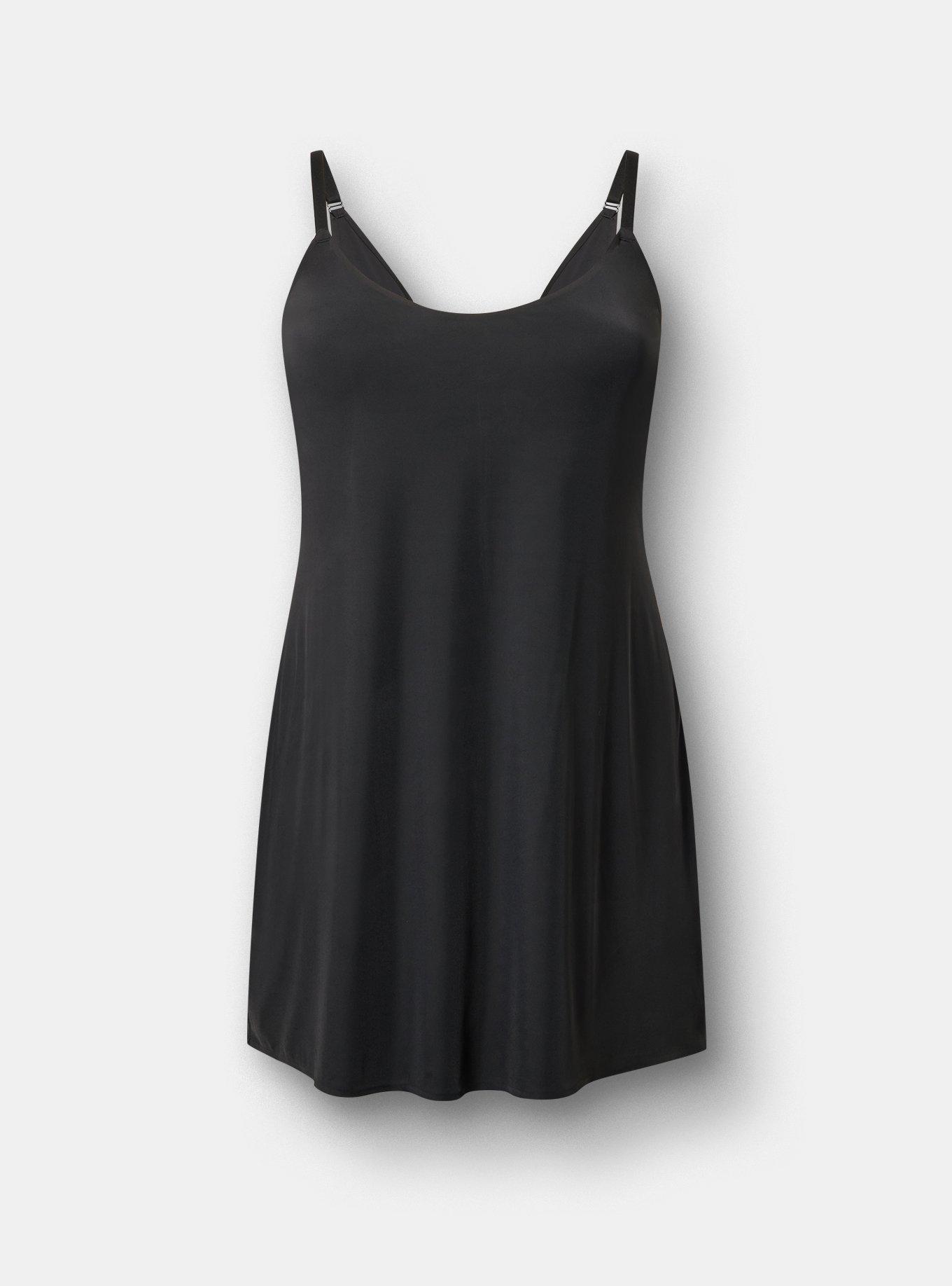 Cloud Slip Dress, RICH BLACK, flat