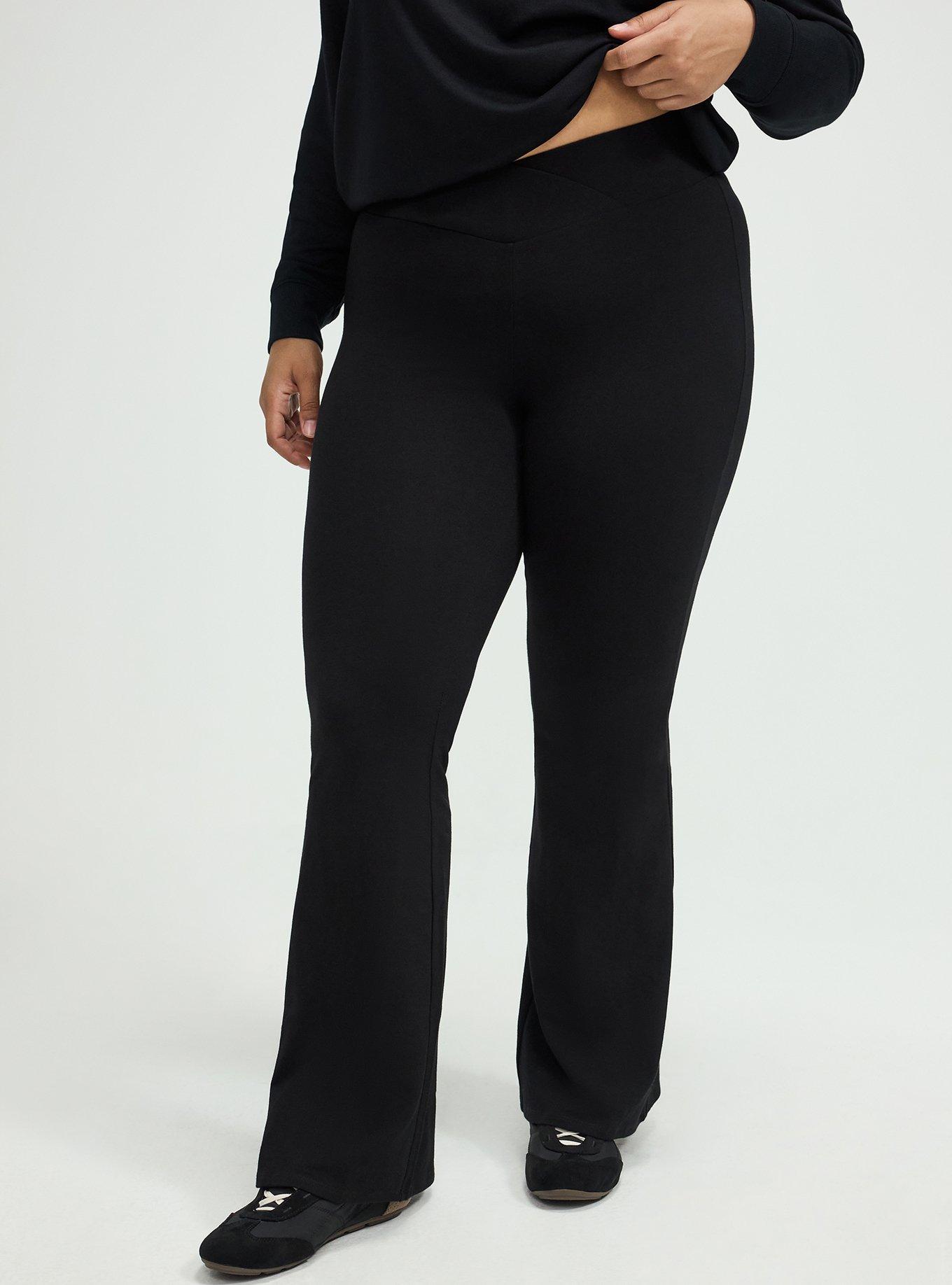 High Rise Cross-Over Flare Legging, DEEP BLACK, alternate