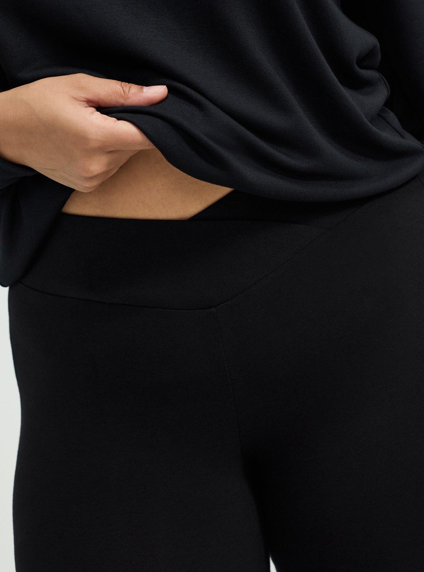 High Rise Cross-Over Flare Legging, DEEP BLACK, alternate