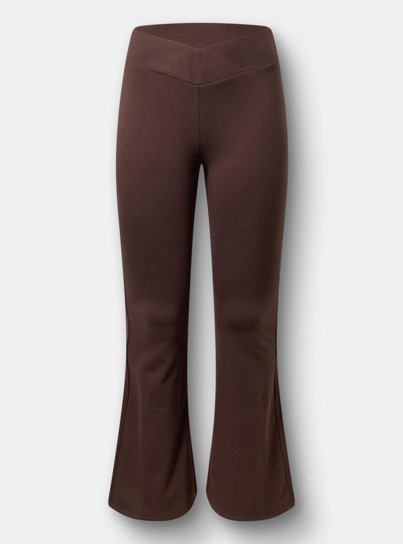 High Rise Cross-Over Flare Legging, JAVA, flat