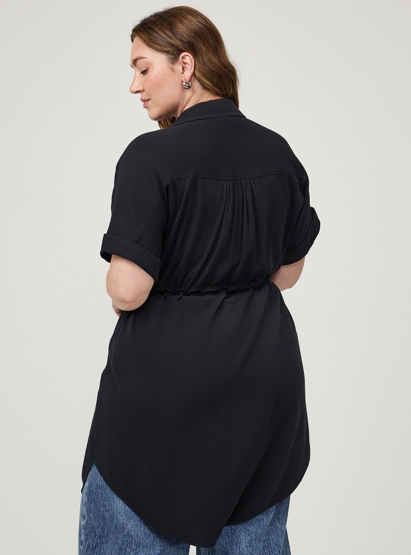 Waist Tie Gauze Kimono, DEEP BLACK, alternate