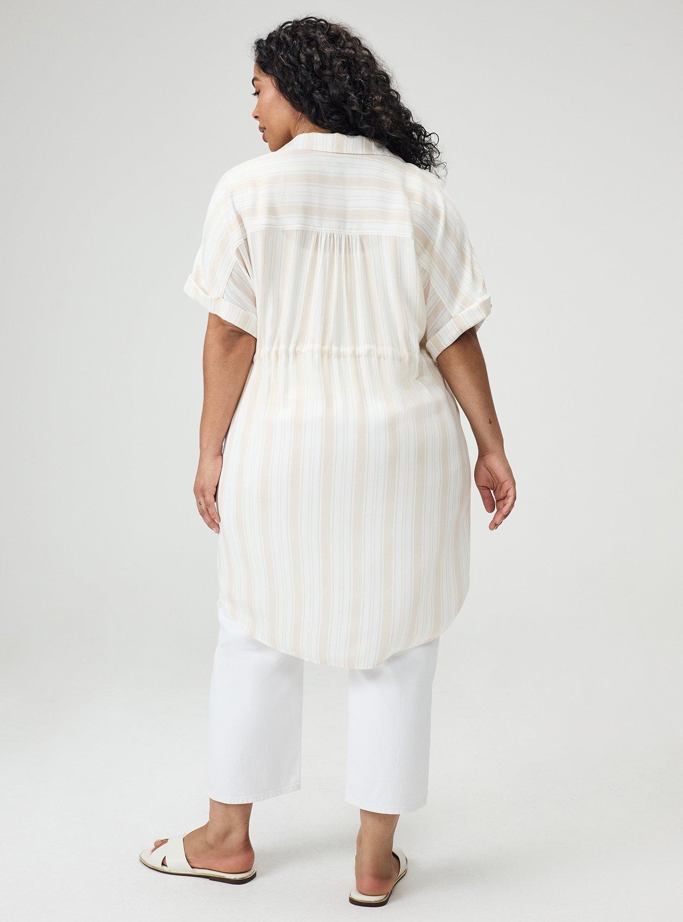 Waist Tie Gauze Kimono, IZZY STRIPE WHITE, alternate