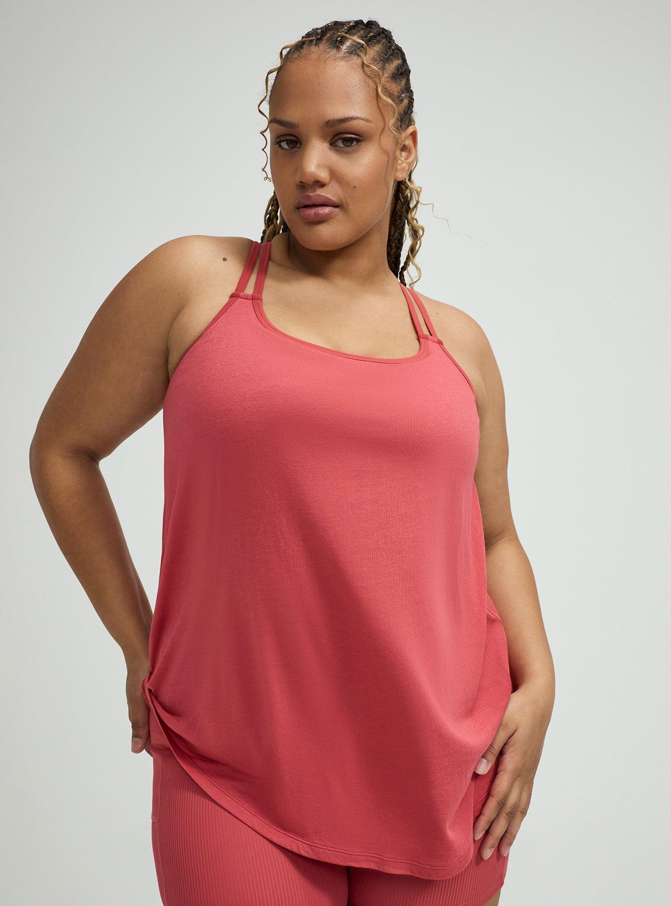 TRU Performance Cotton Strappy Active Tank 2-In-1 Bra, HOLLY BERRY, alternate