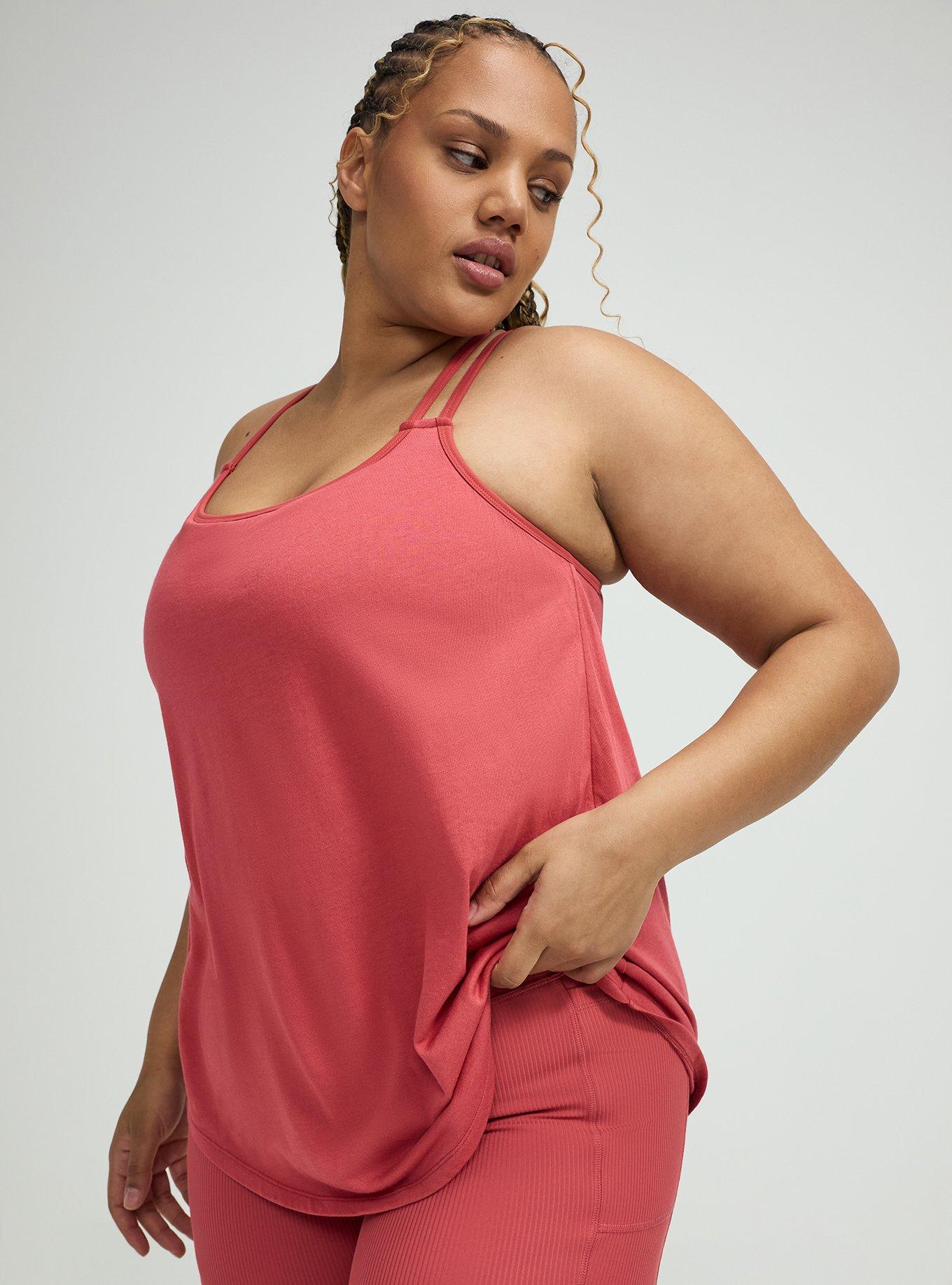 TRU Performance Cotton Strappy Active Tank 2-In-1 Bra, HOLLY BERRY, alternate