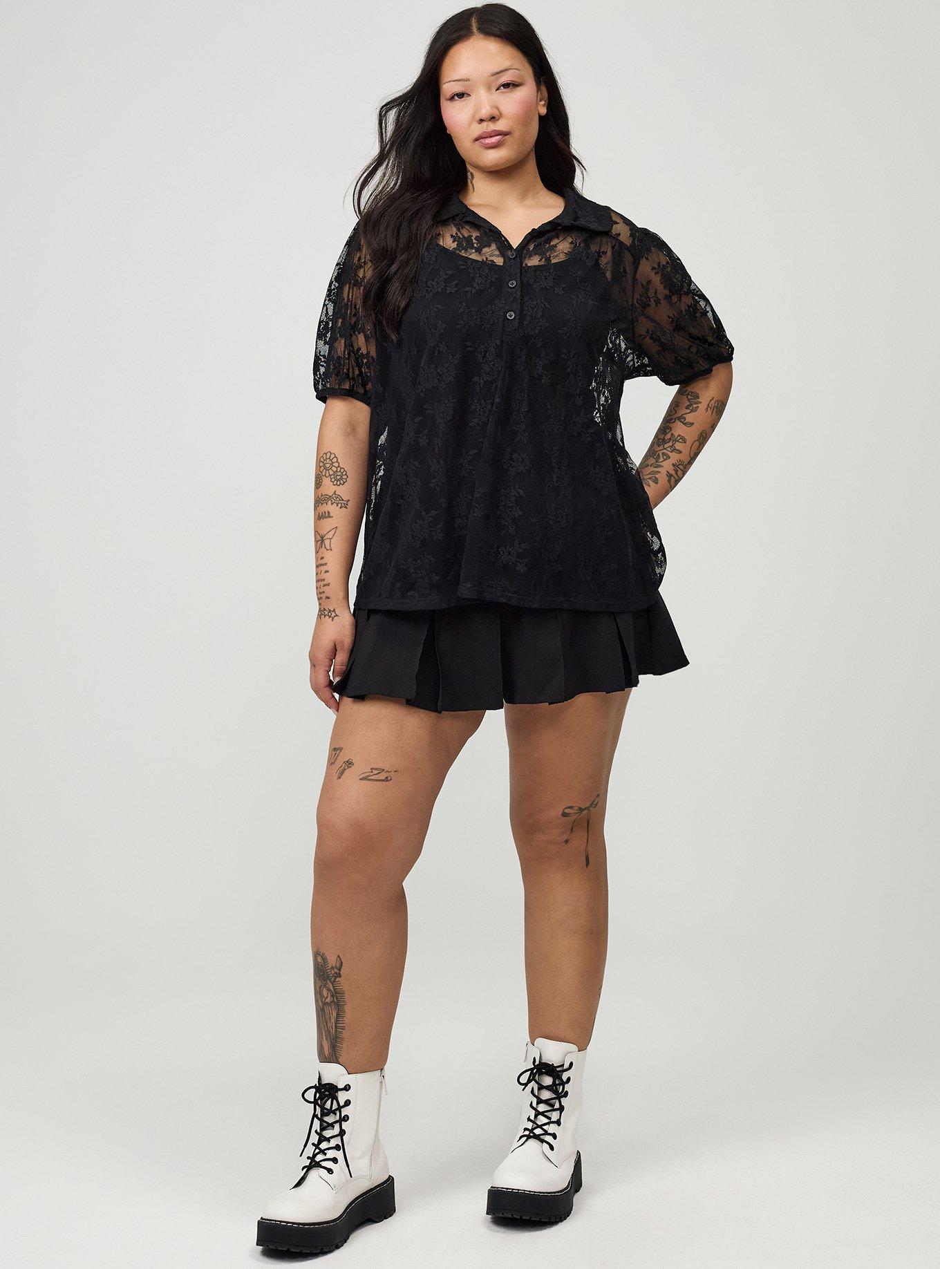 5'' Studio Crepe Box Pleat Skort, DEEP BLACK, alternate