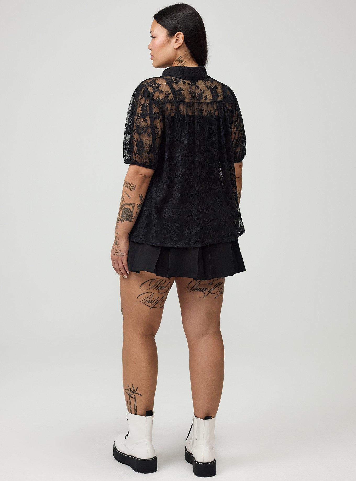 5'' Studio Crepe Box Pleat Skort, DEEP BLACK, alternate
