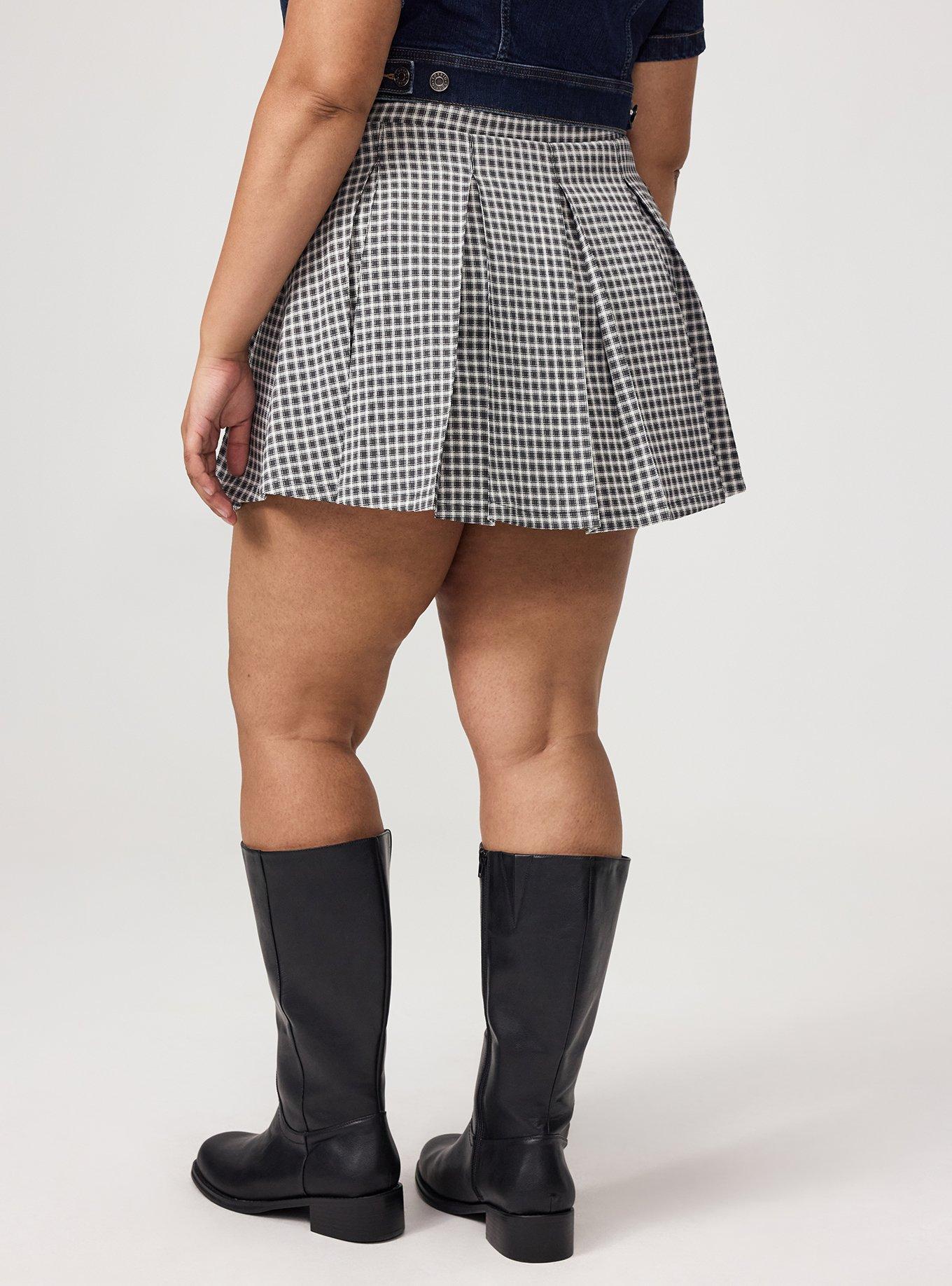 5'' Studio Crepe Box Pleat Skort, ROMA PLAID GREY, alternate